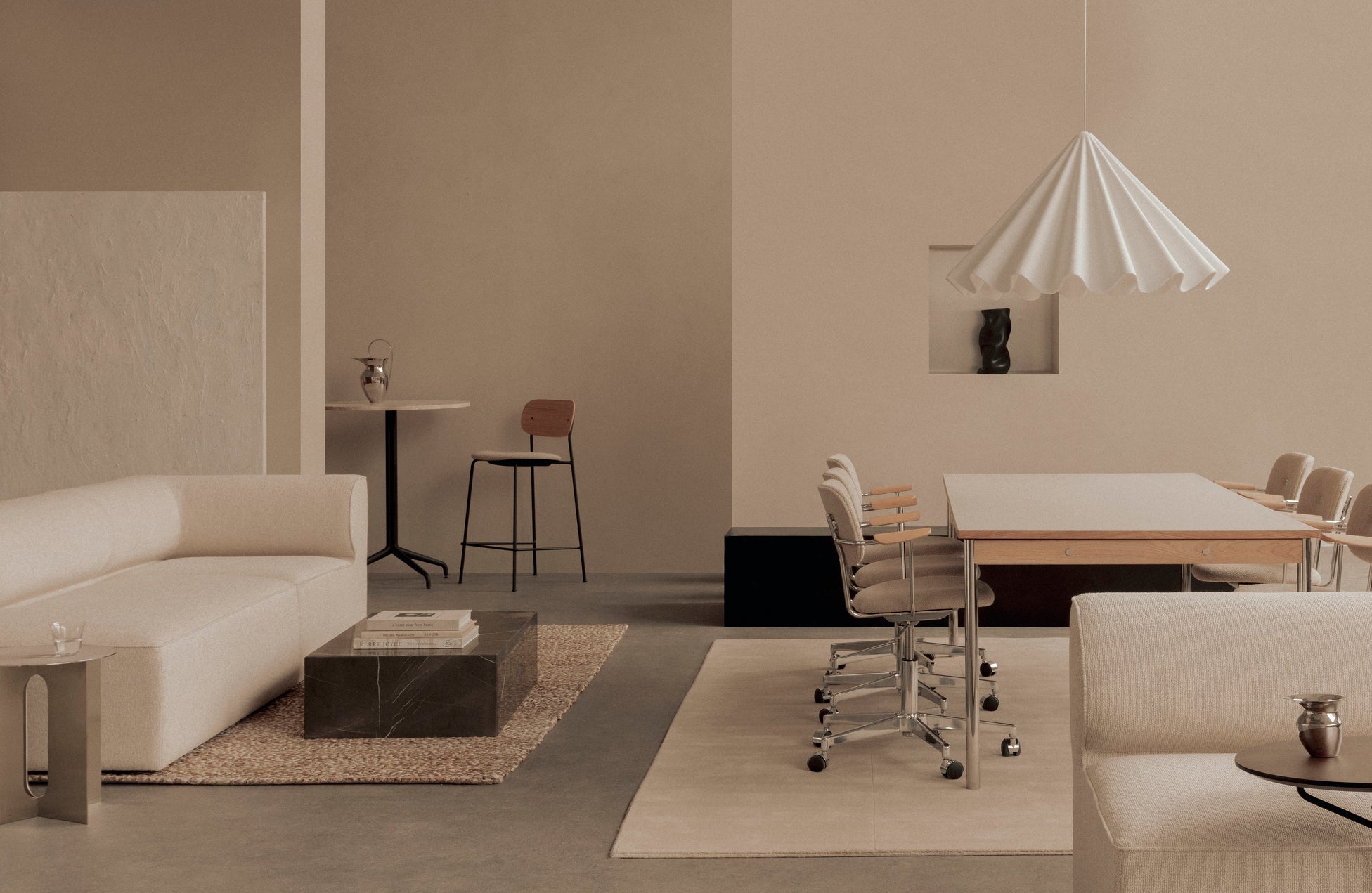 Sofa modułowa EAVE - moduł narożny prawostronny kremowy
