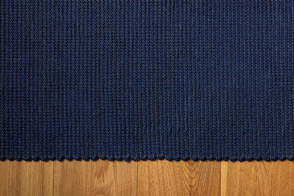Grid navy blue rug