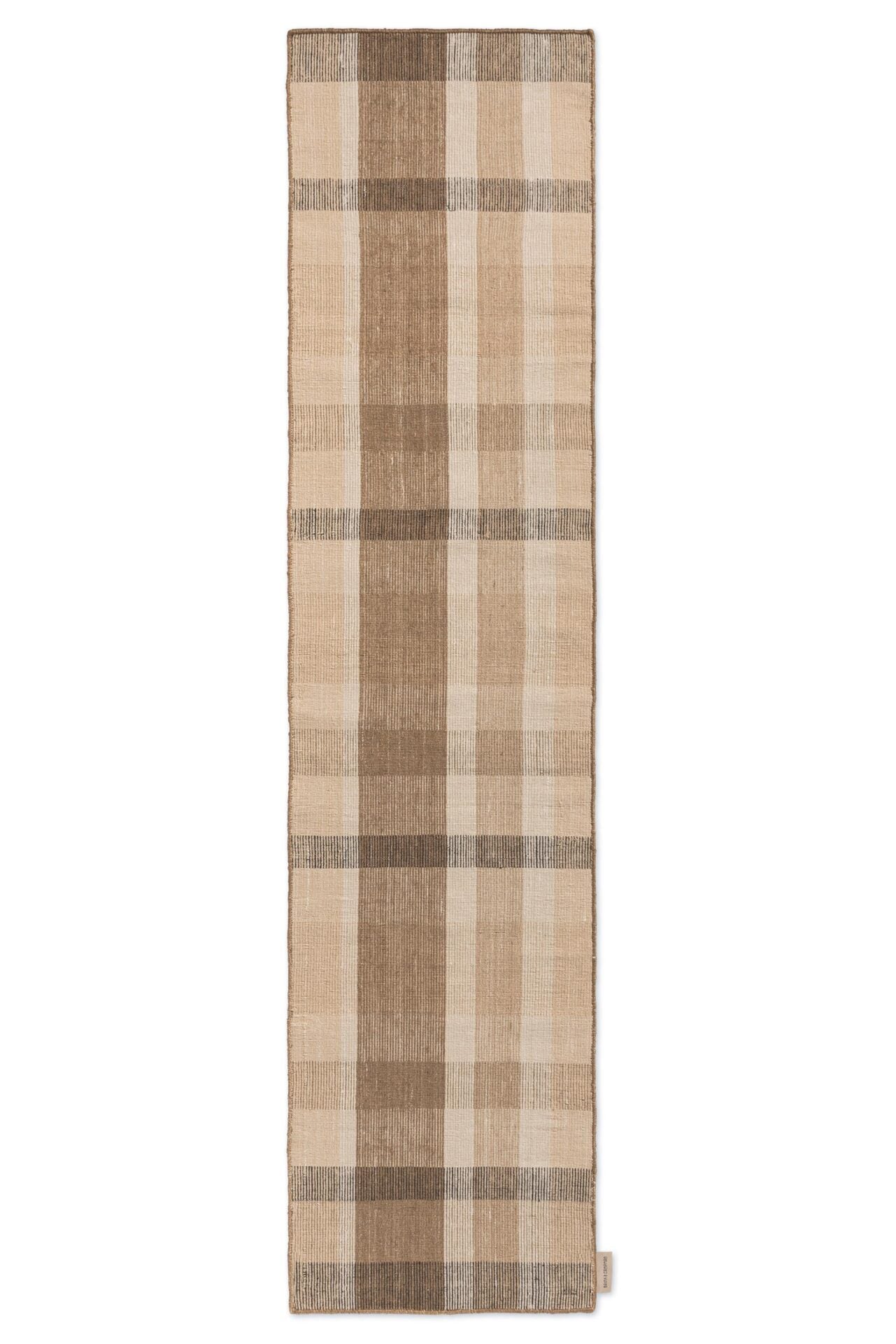 Dywan zewnętrzny ZONA BLOCK STRIPE & CHECK brązowo-beżowy
