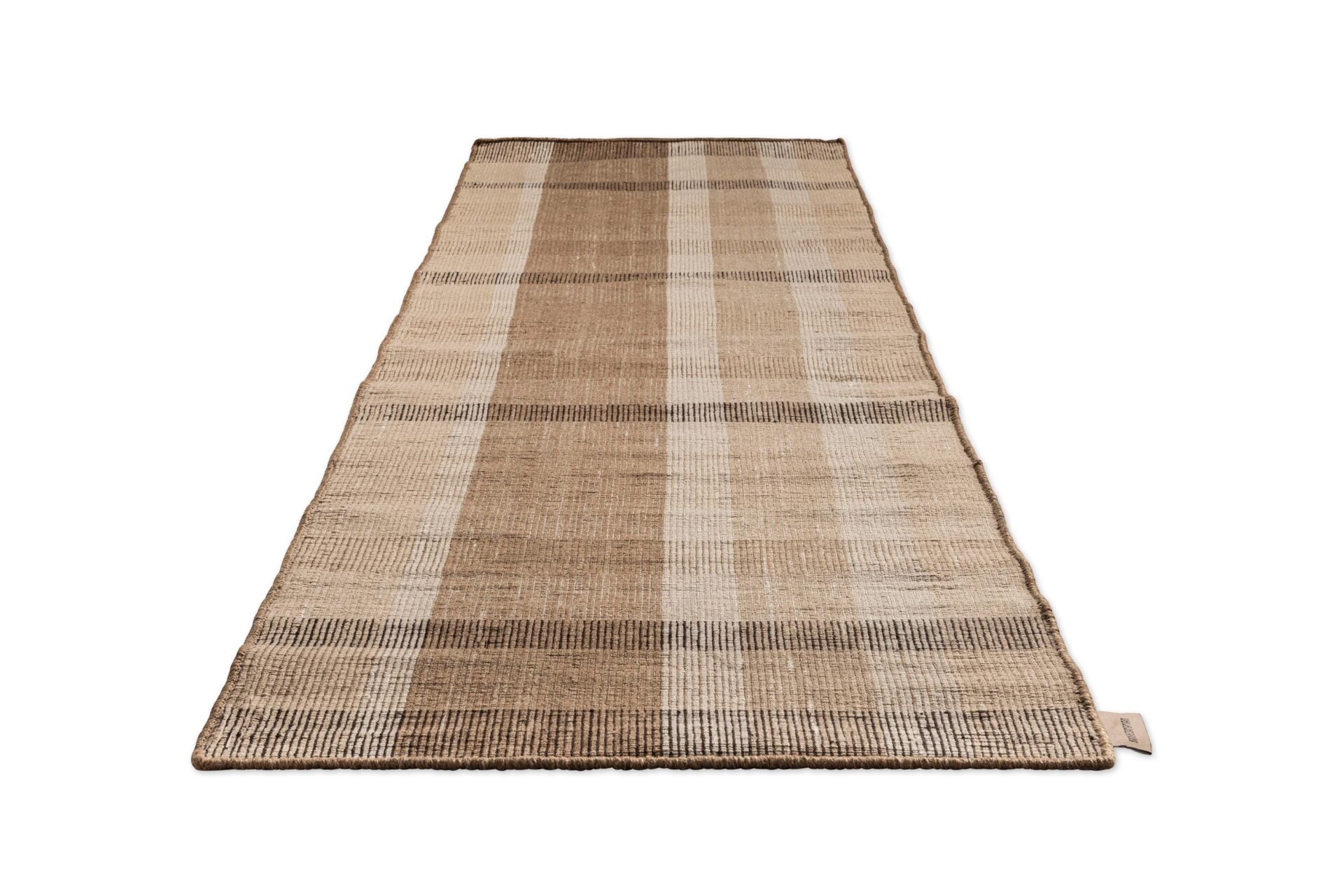 Dywan zewnętrzny ZONA BLOCK STRIPE & CHECK brązowo-beżowy