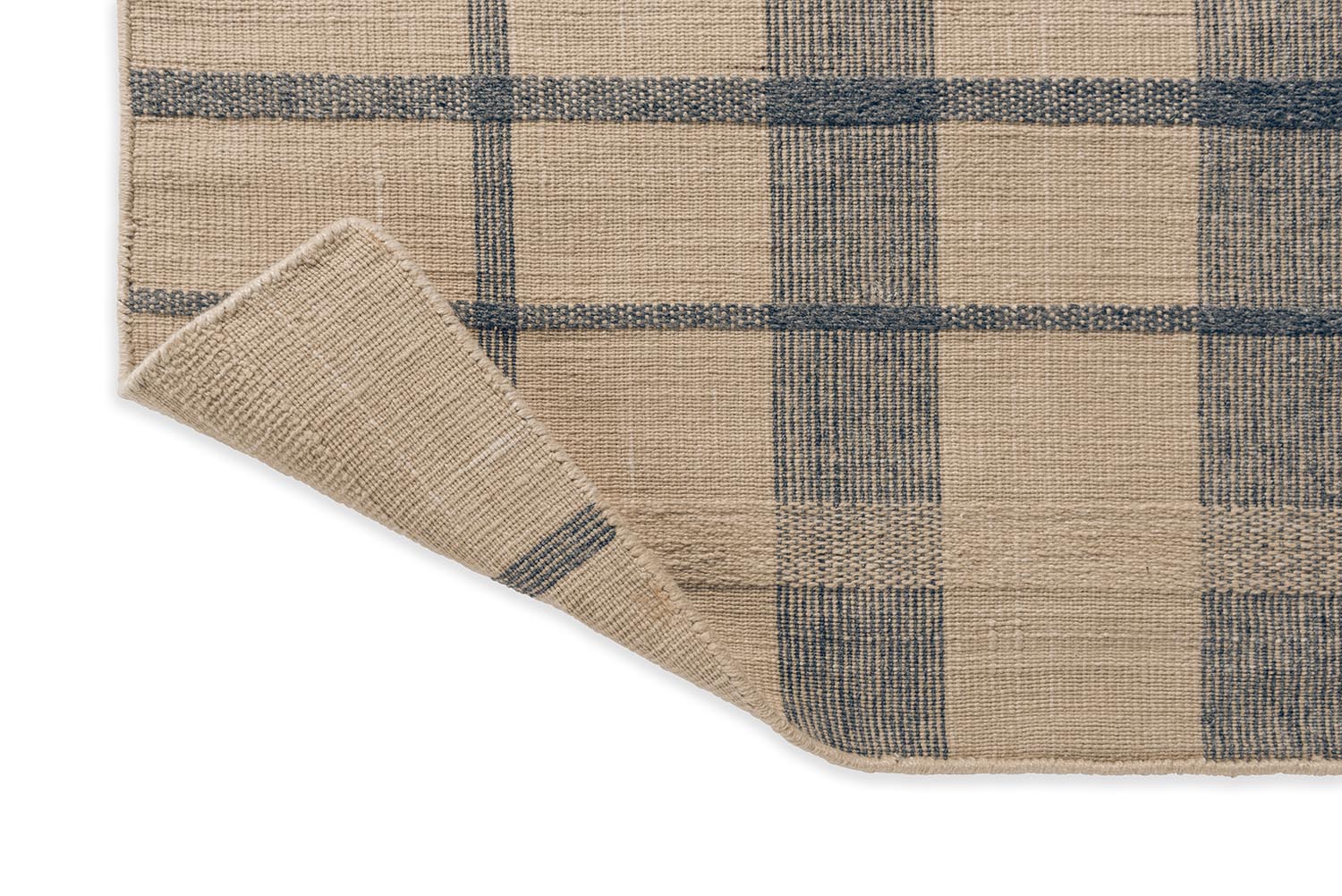 Dywan zewnętrzny ZONA BLOCK STRIPE & CHECK niebiesko-beżowy