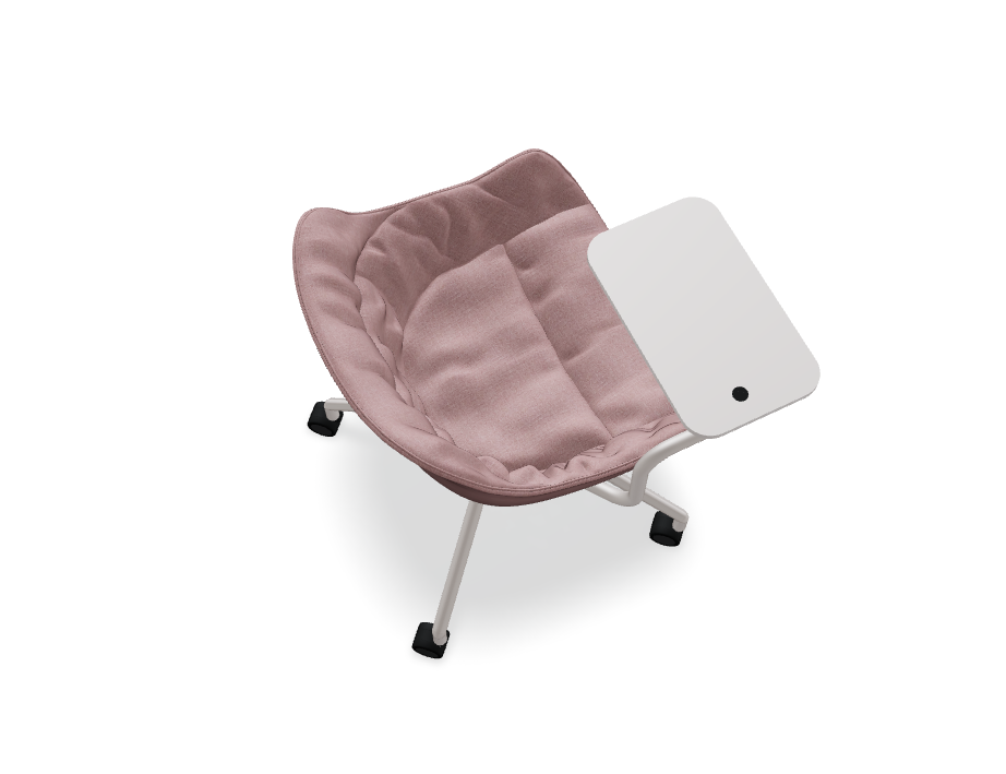 Baltic Soft Duo swivel chair aluminum base with wheels to a soft surface