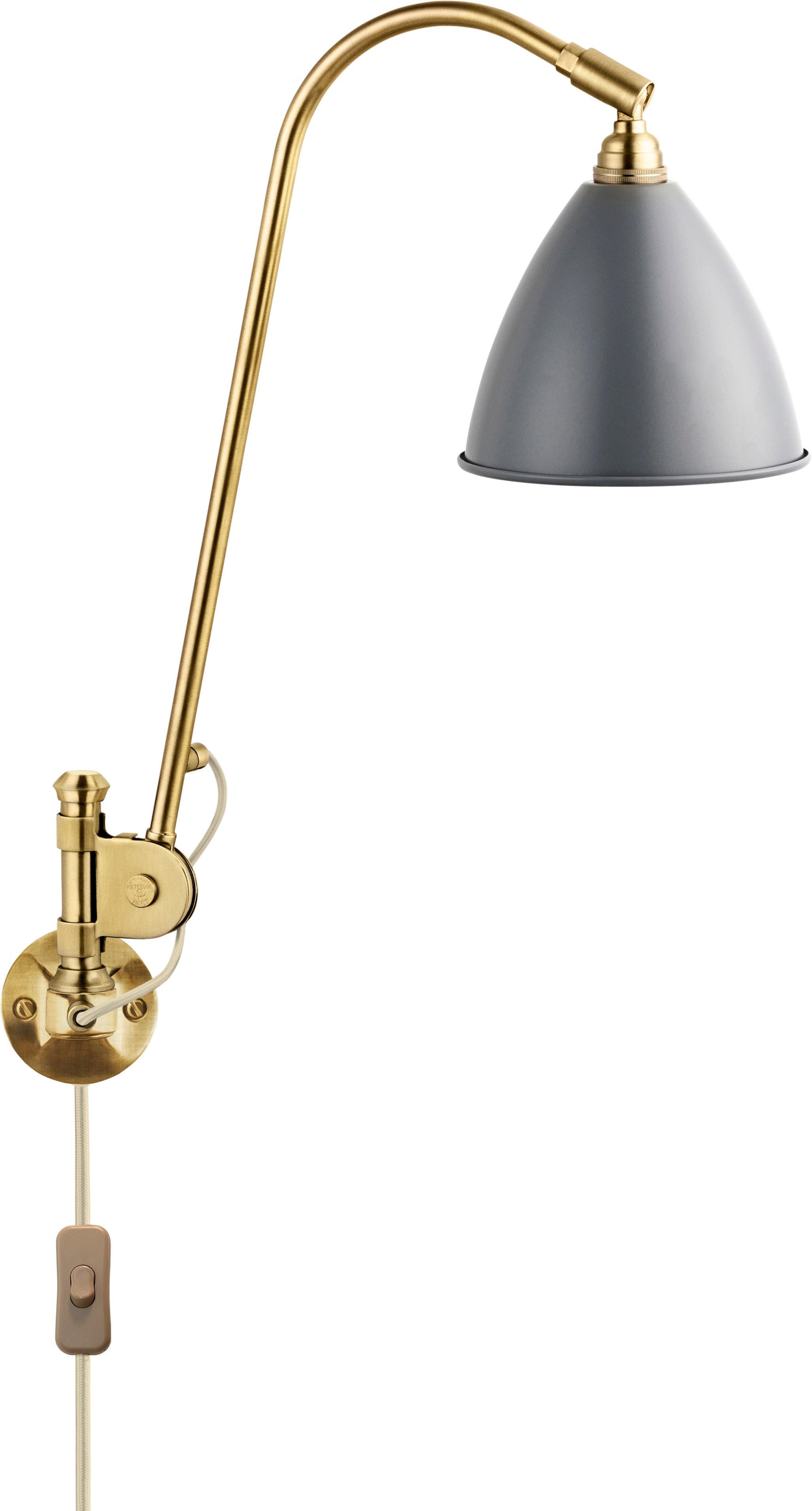 BESTLITE BL5 Wall Lamp in Brass with Gray Shade