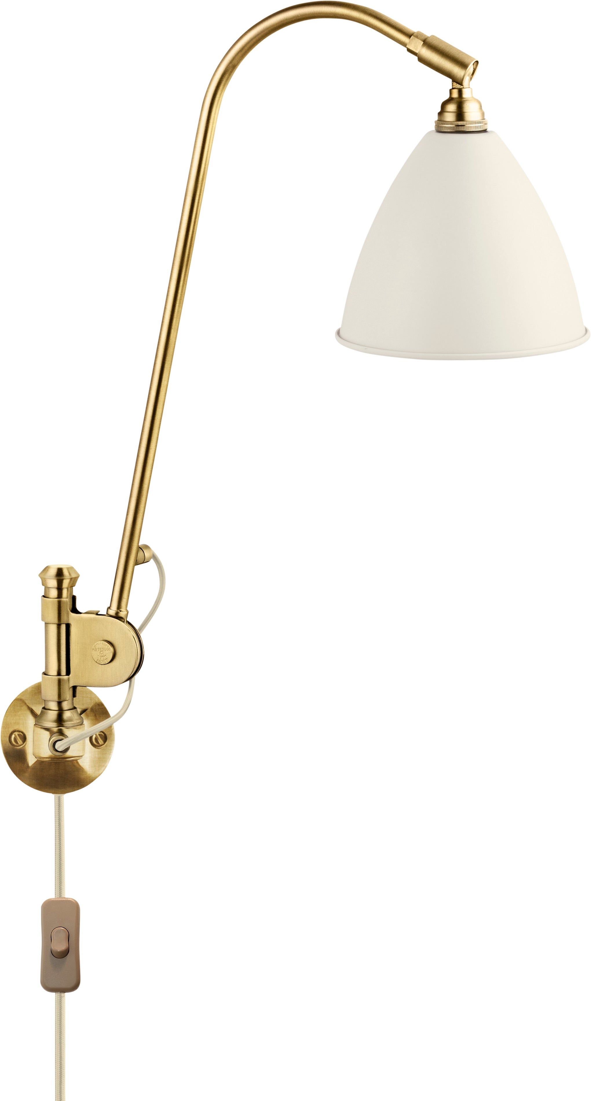 BESTLITE BL5 Wall Lamp in Brass with Cream Shade
