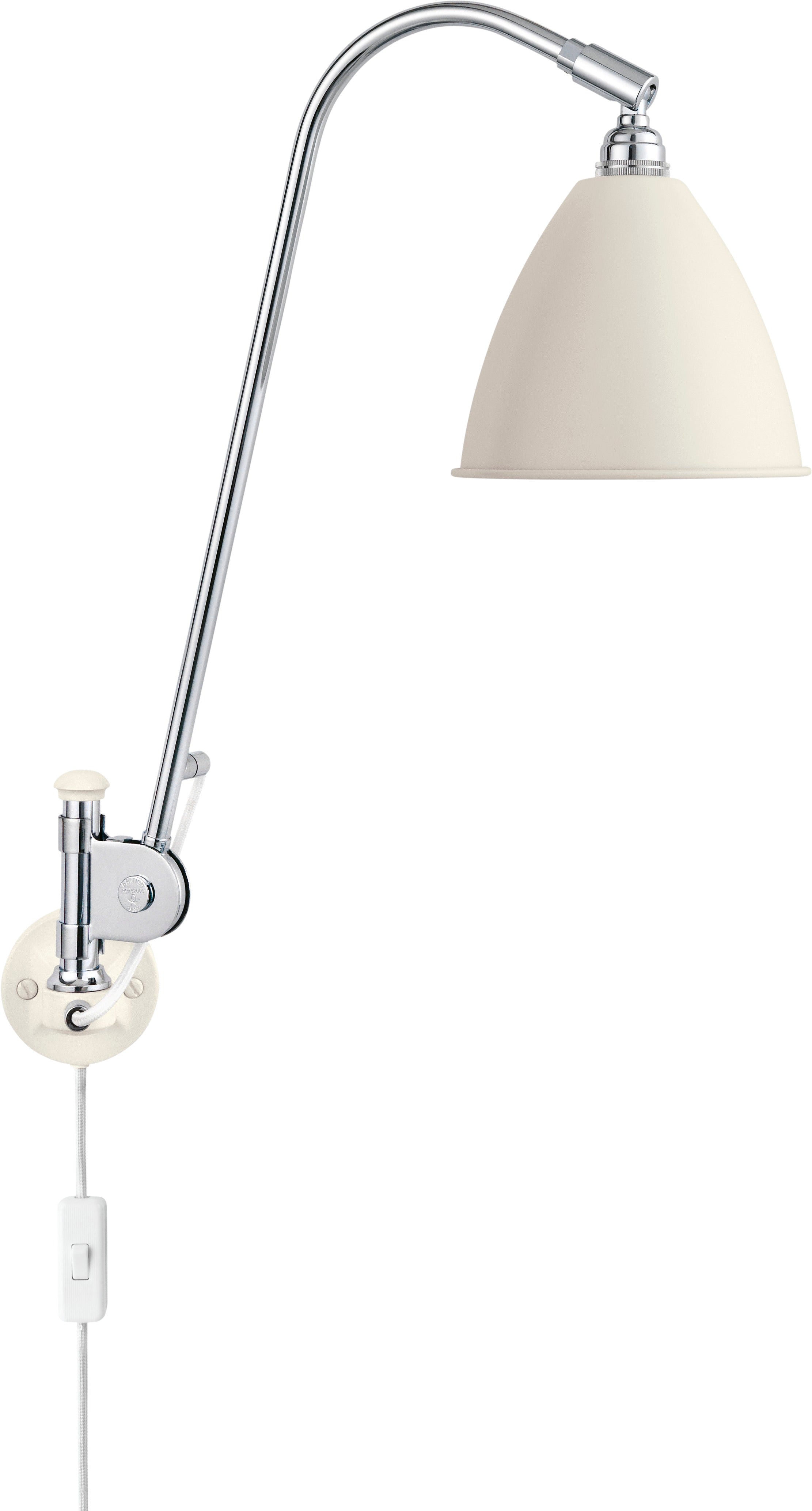 BESTLITE BL5 wall lamp chrome with cream shade