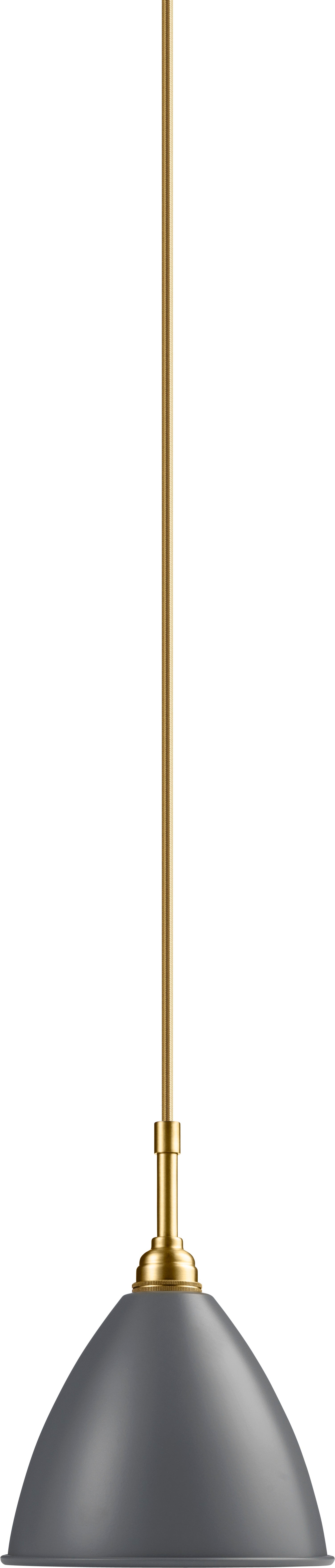 Lampa wisząca BESTLITE BL9 mosiądz z szarym kloszem