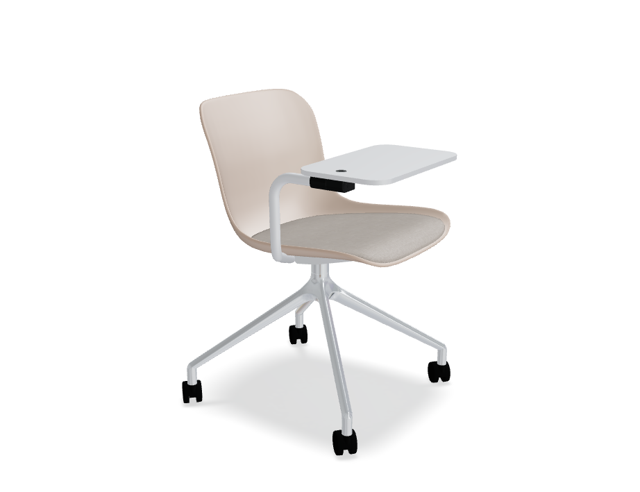 Swivel chair Baltic 2 remix aluminum polished with wheels to a soft surface