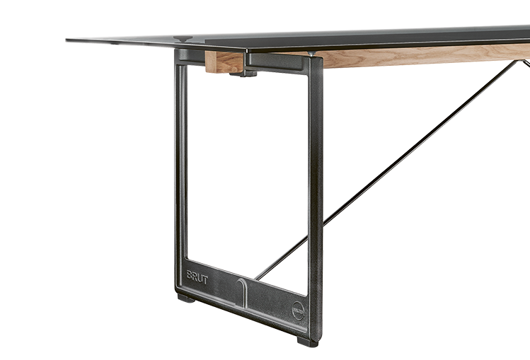 BRUT table with anthracite base