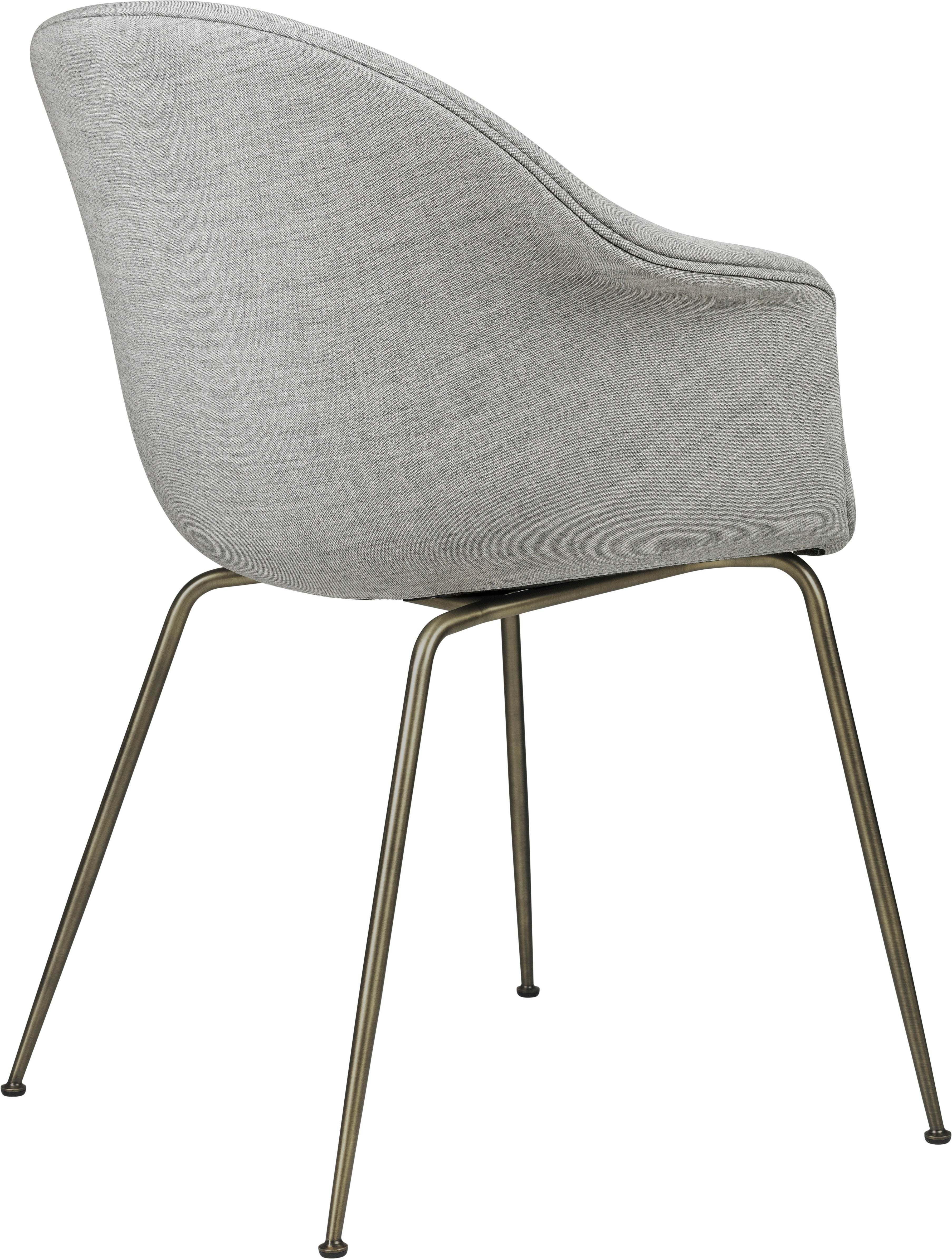 Upholstered BAT chair with a brass base
