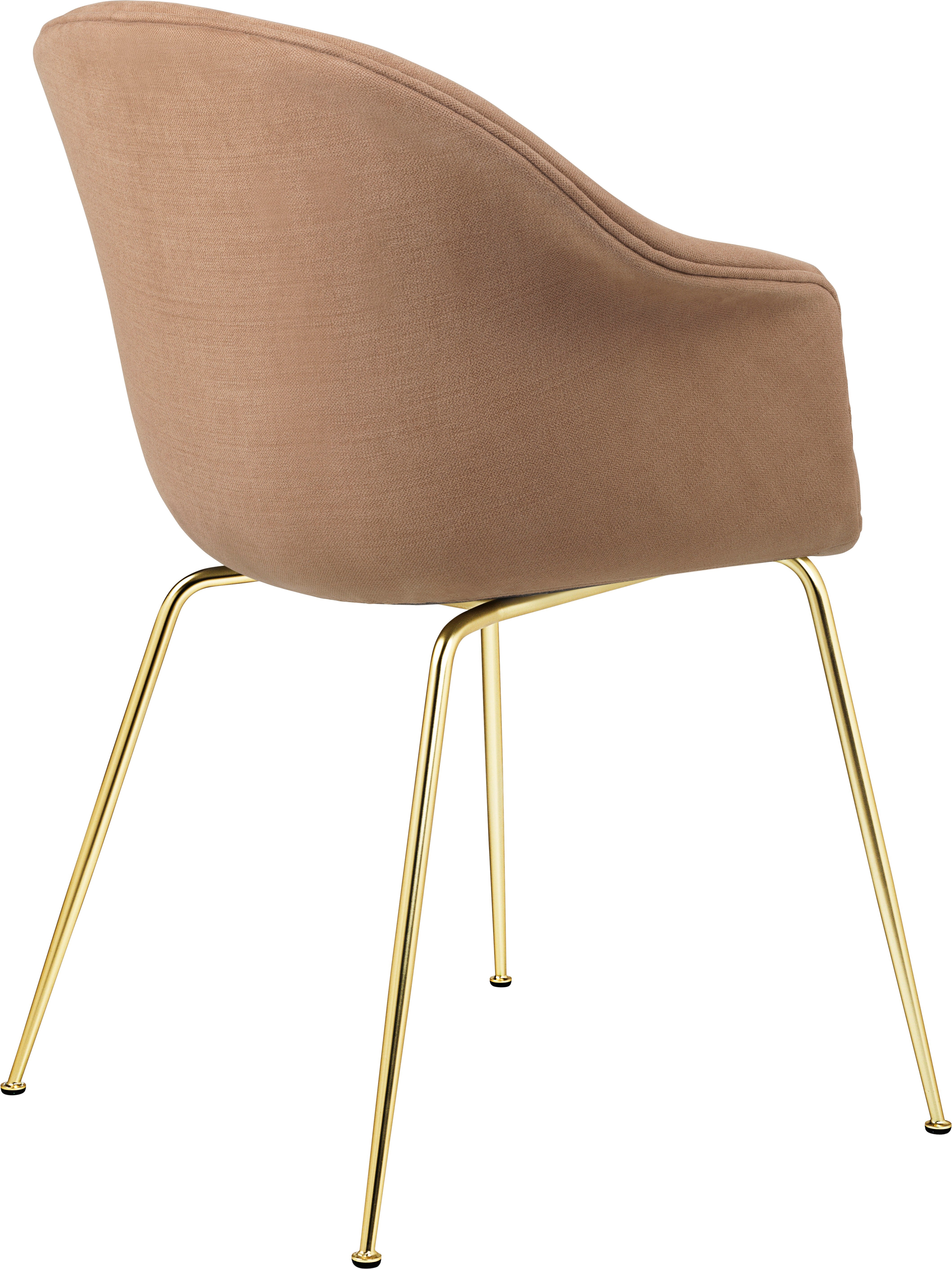Upholstered BAT chair with a gold base