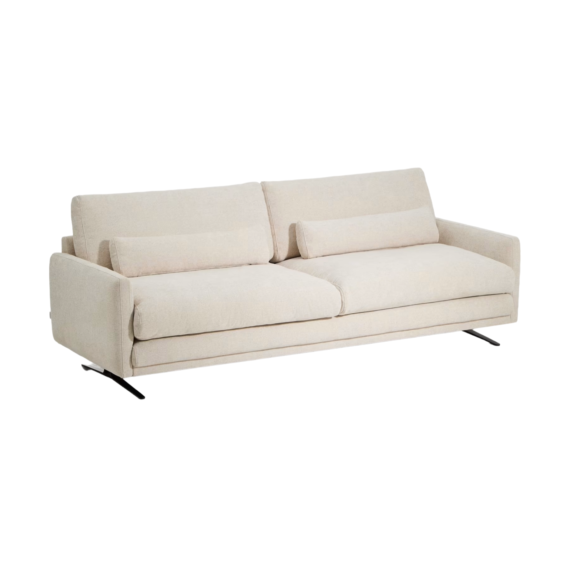 3-seater Sofa VELIRO beige with black base