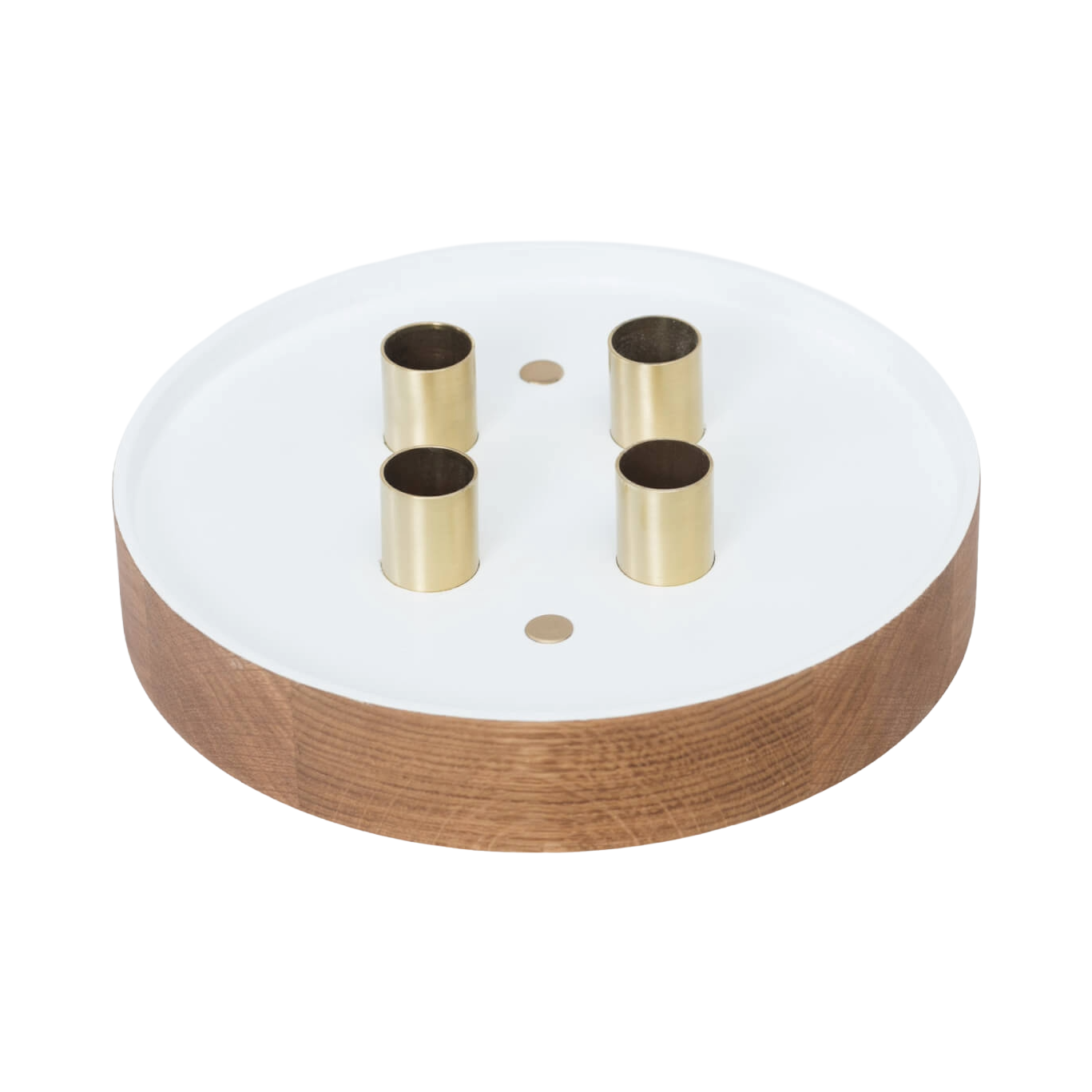 ENLIGHTENMENT 4 white candle holder with brass