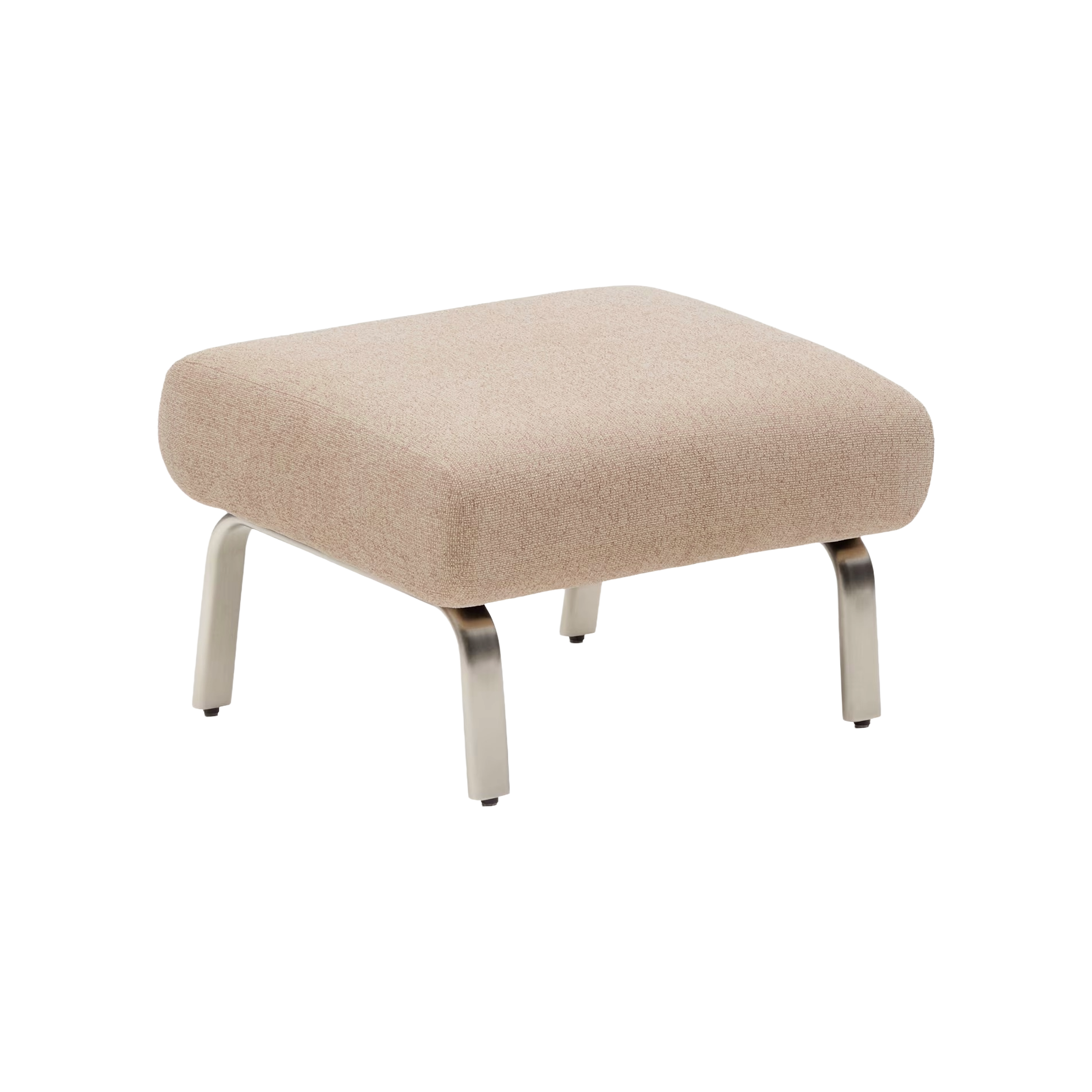 AMSEN footstool in light brown with a steel base
