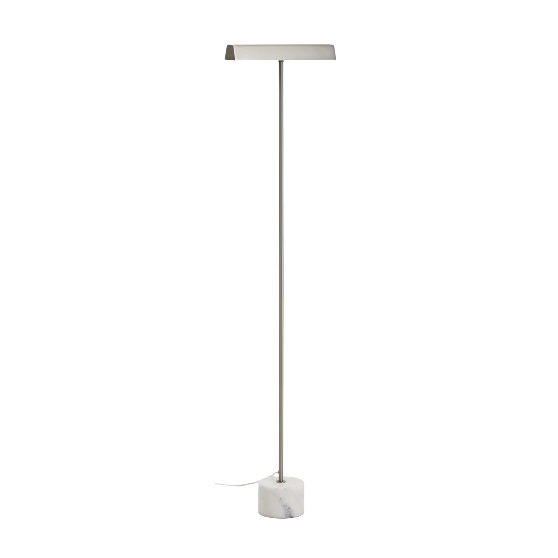 Stehlampe LYNOR silber mit weißem Marmorsockel