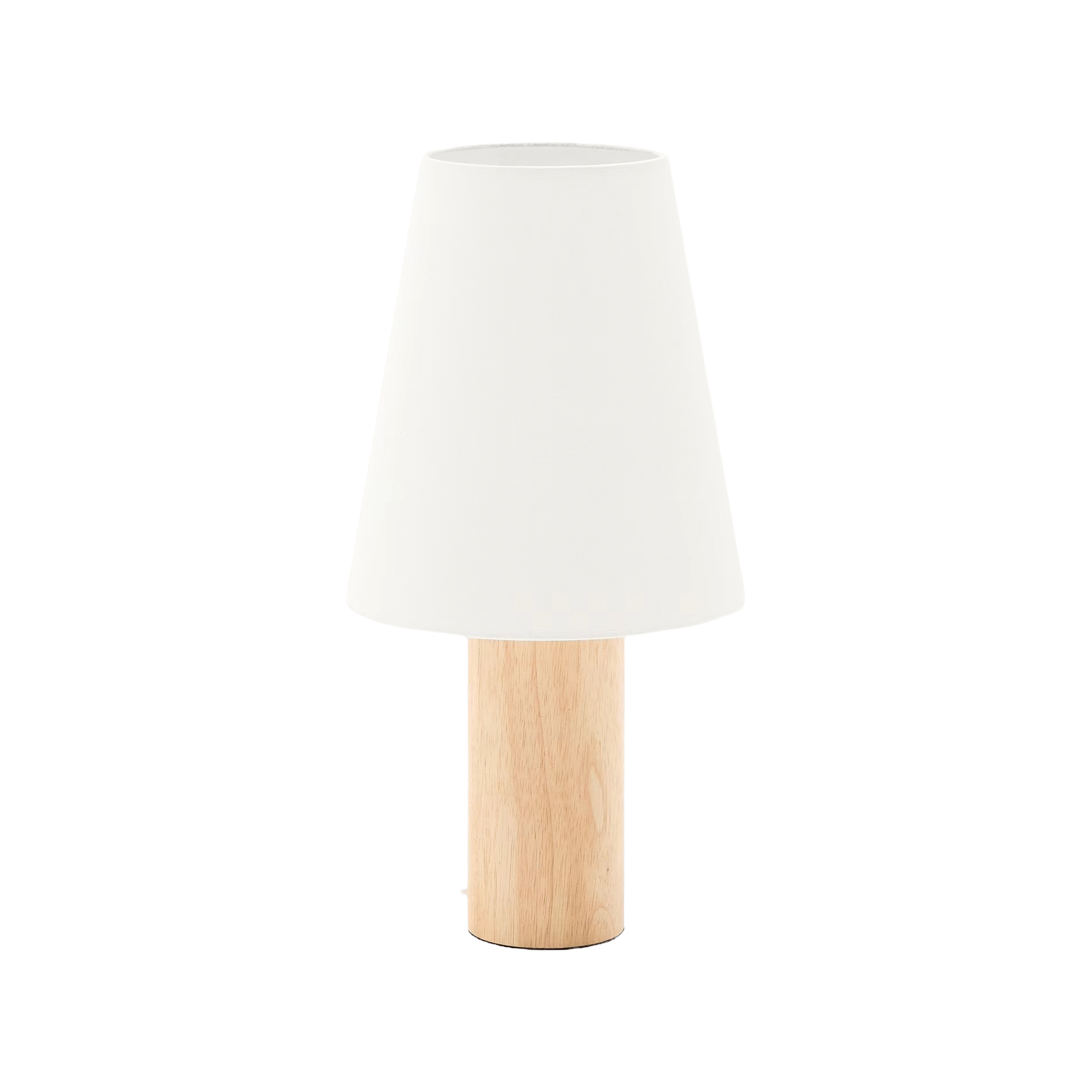 Lampa stołowa MARGA drewno kauczukowe z białym kloszem