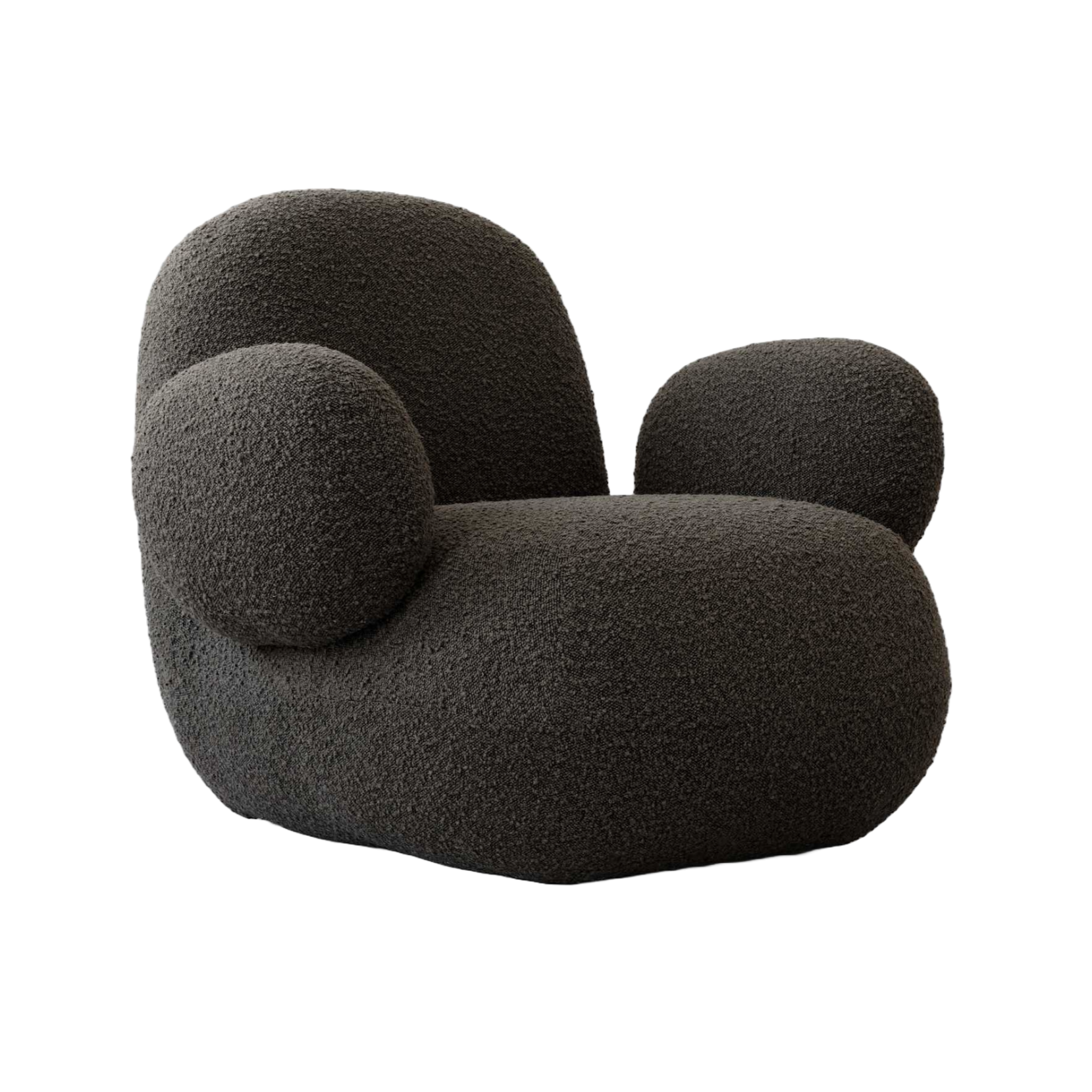 Fotel TOE FLAT szaro-brązowy bouclé