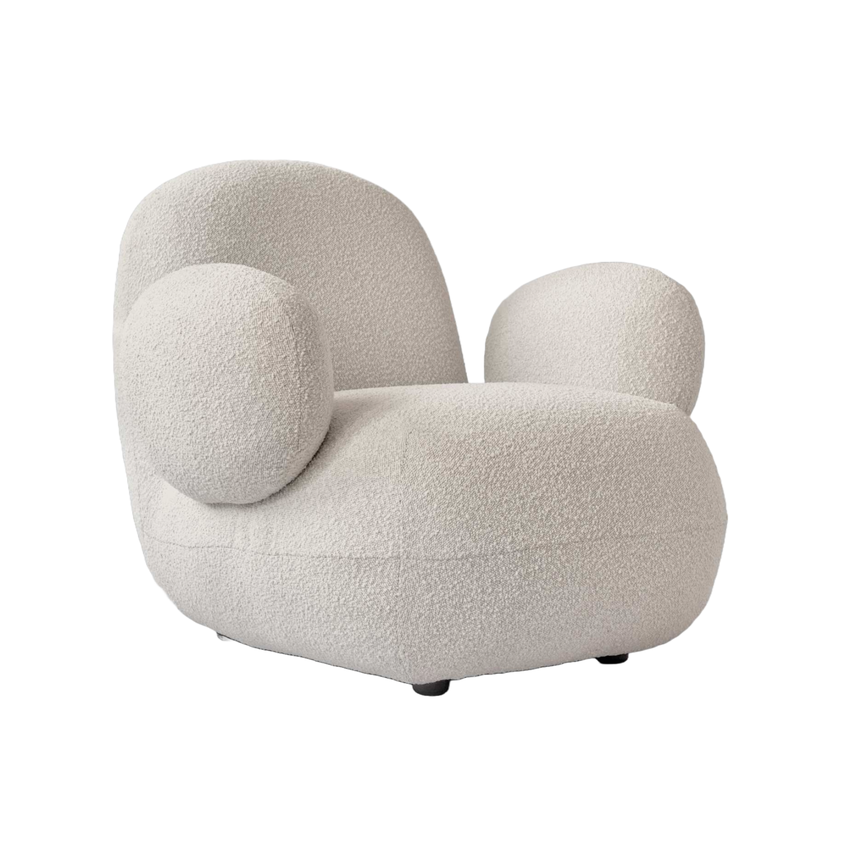 Fotel TOE FLAT biały bouclé