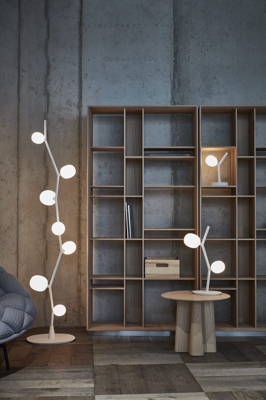 Efeu -Stehlampe Mattglas