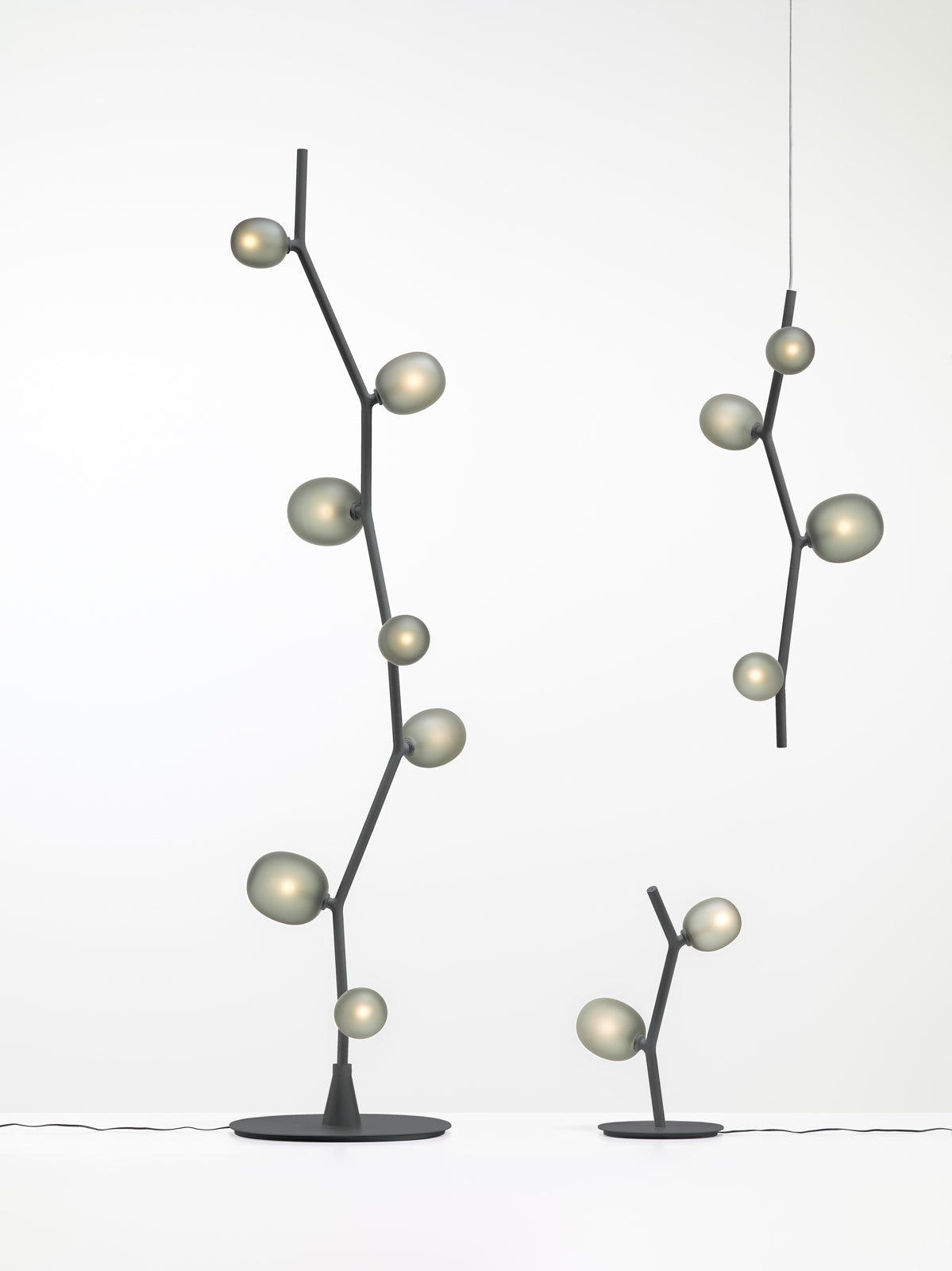 Efeu -Stehlampe Mattglas