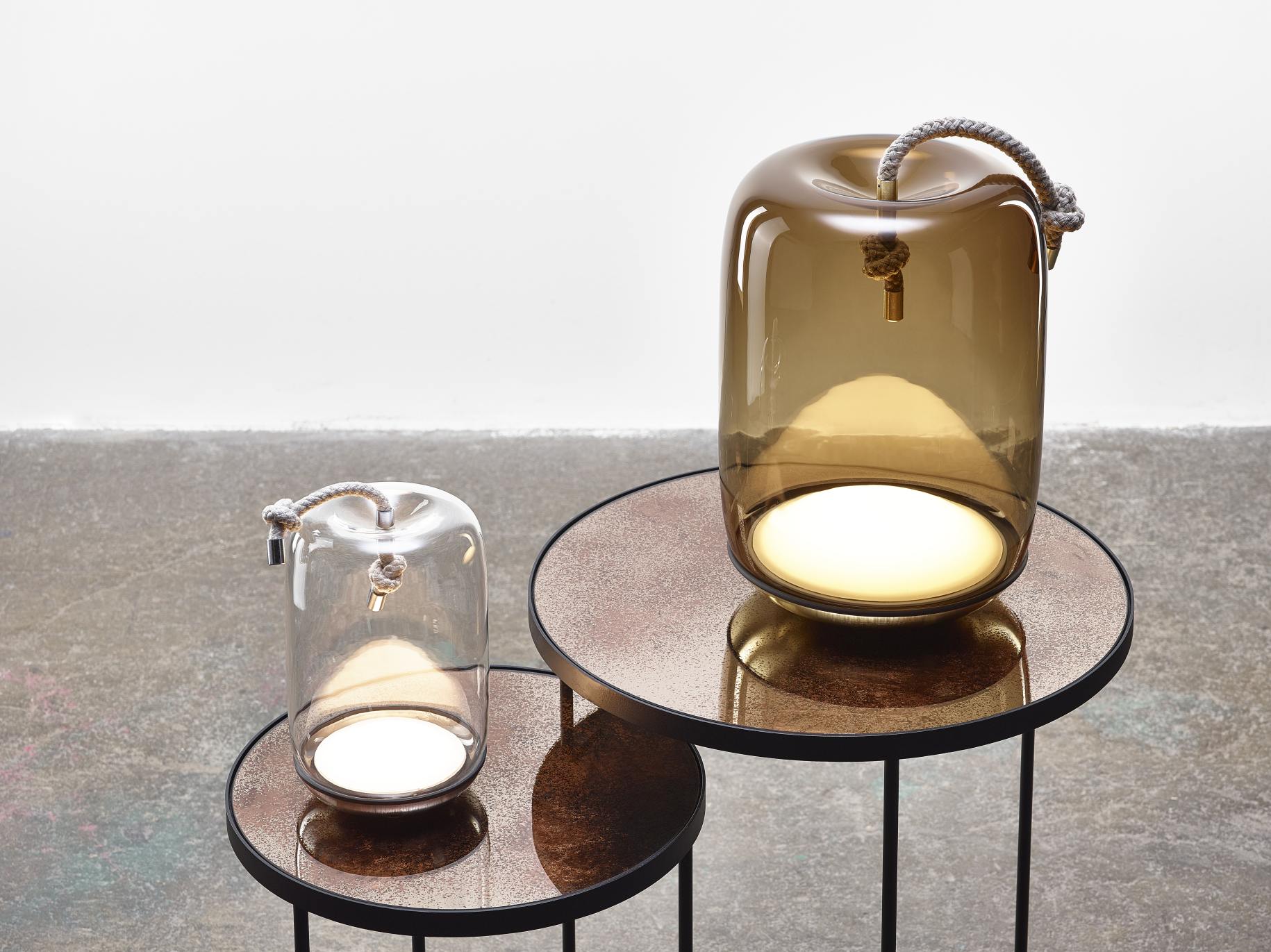 Knotenbatterie tragbare Lampe - Cilindro -Glas