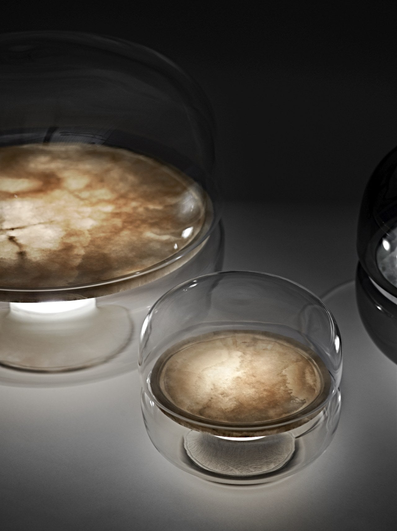 Macaron mini table lamp inflatable glass with onyx