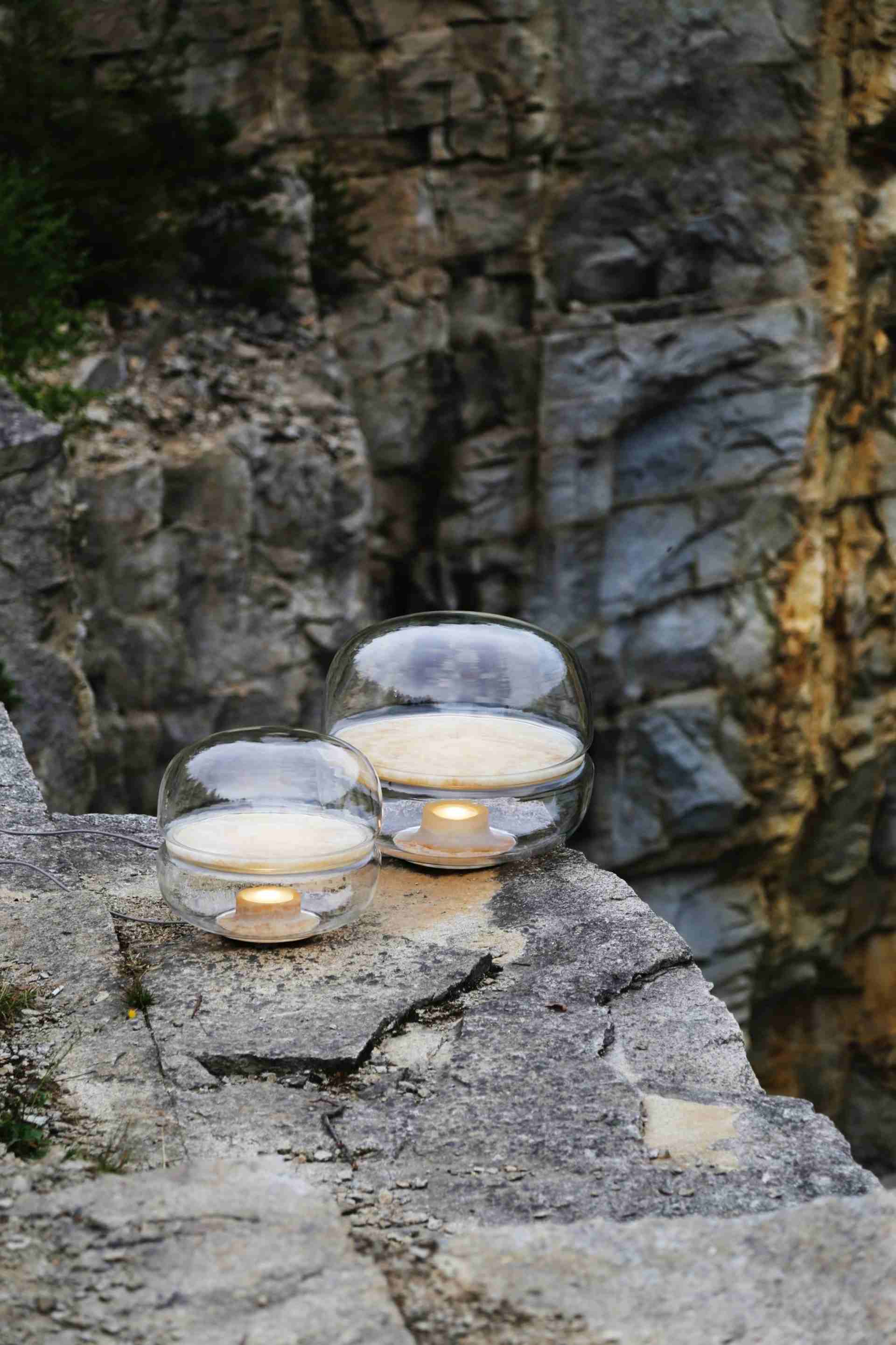 Lampa stołowa MACARON L dmuchane szkło z onyksem