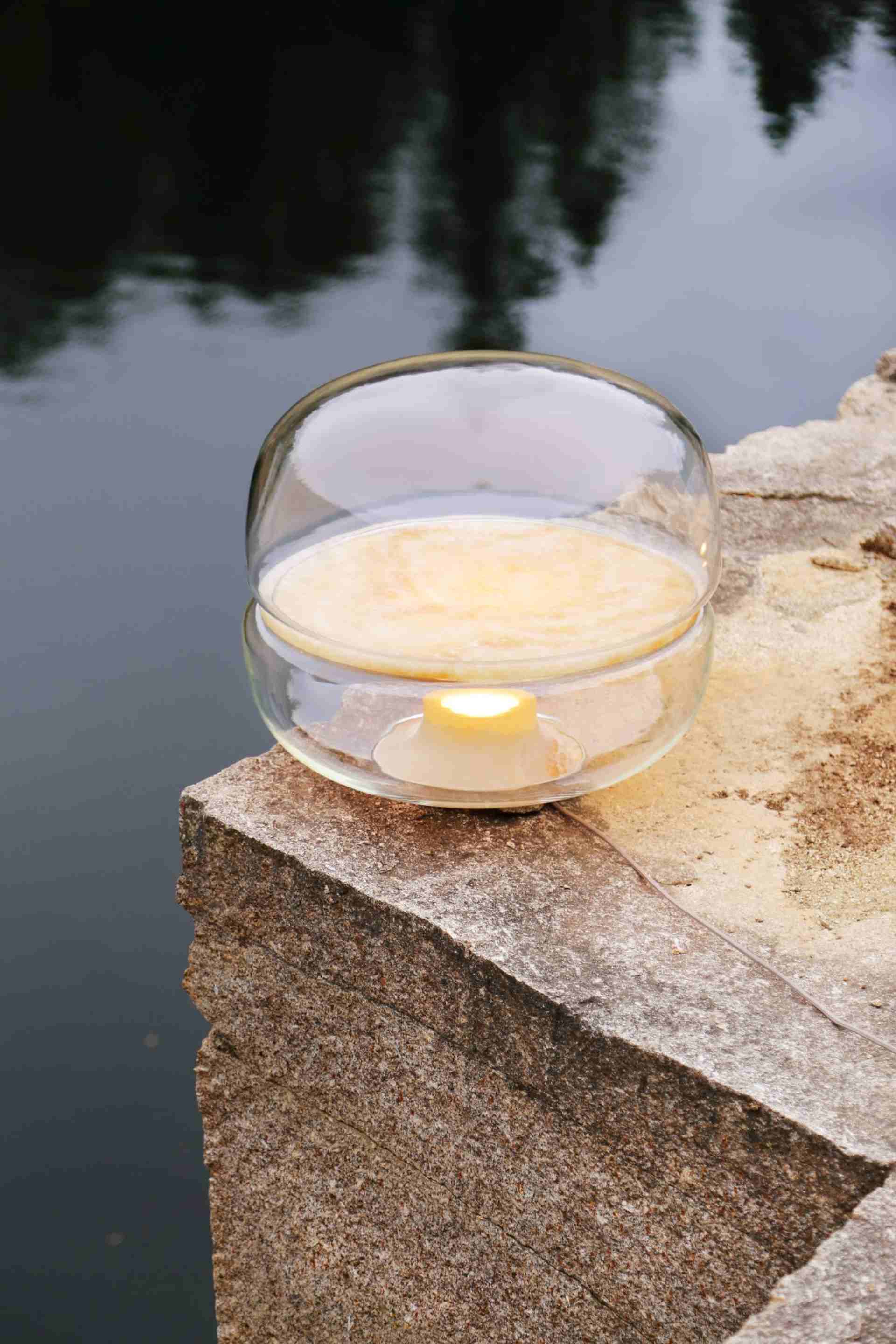 Lampa stołowa MACARON L dmuchane szkło z onyksem