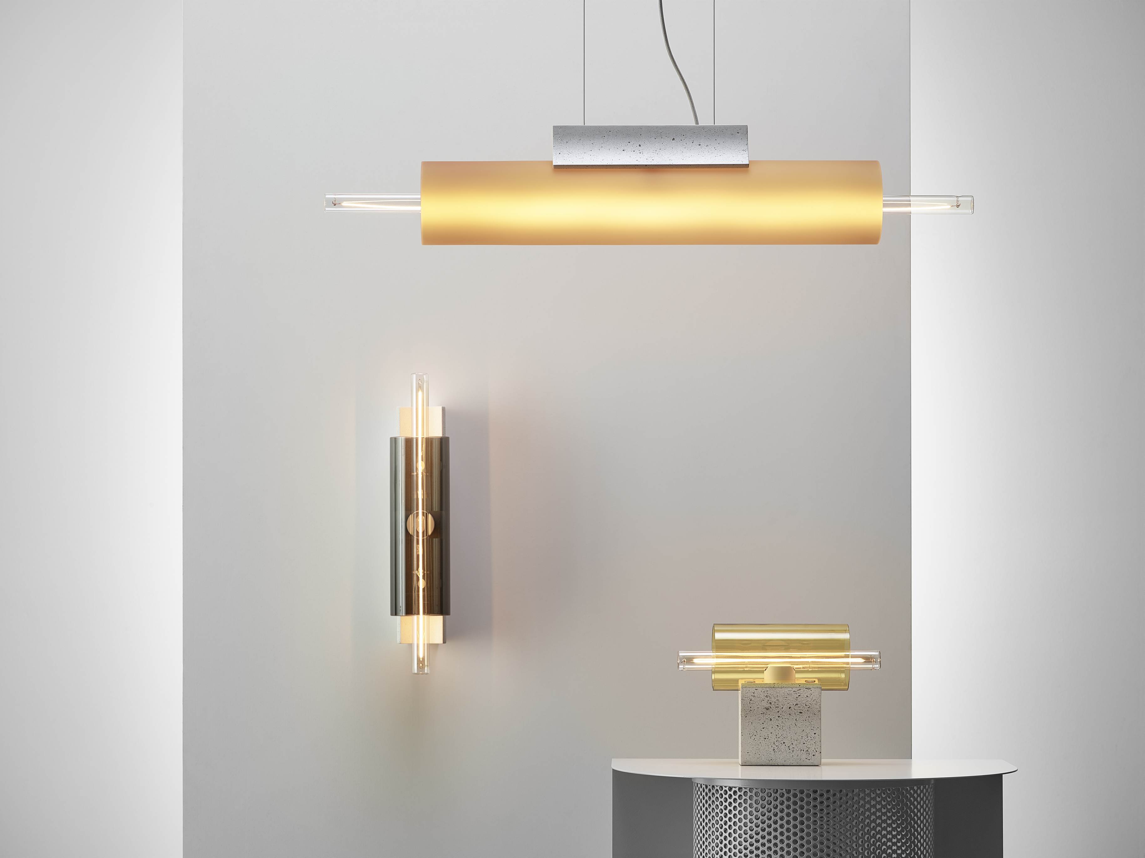 Overlay table lamp concrete