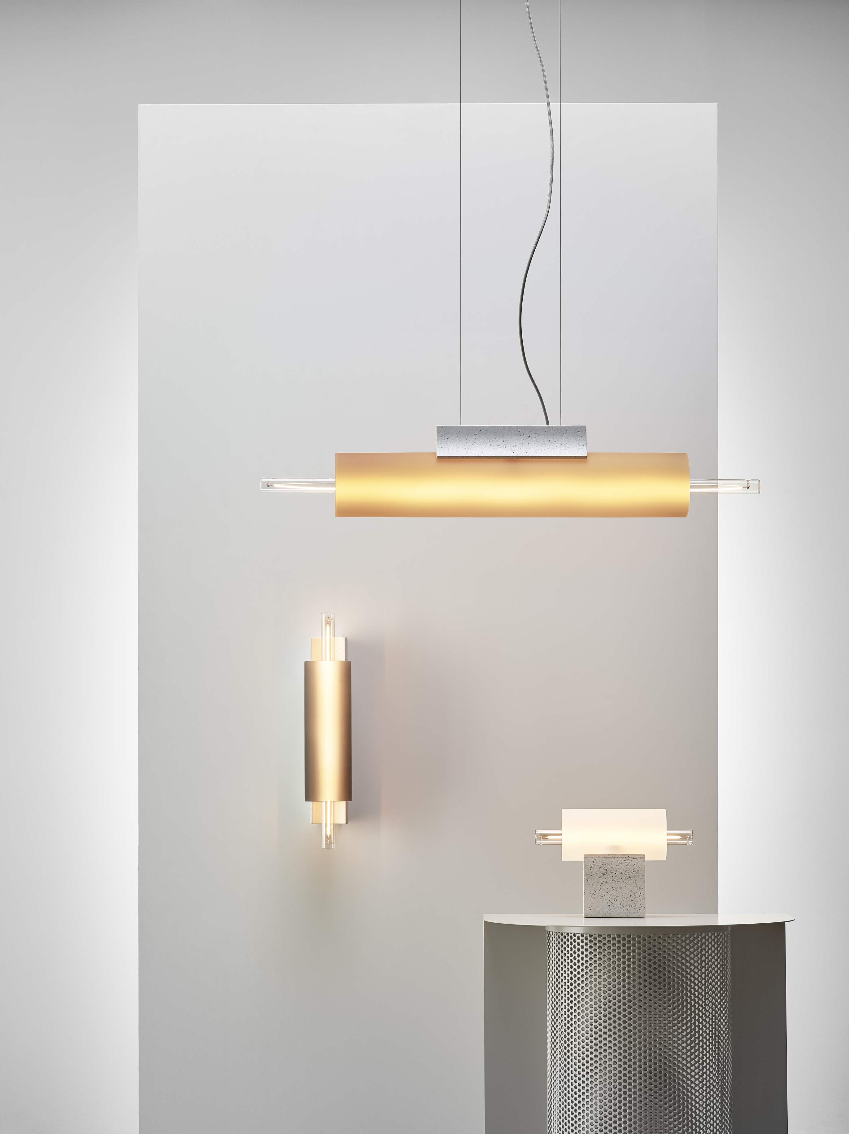Overlay table lamp concrete
