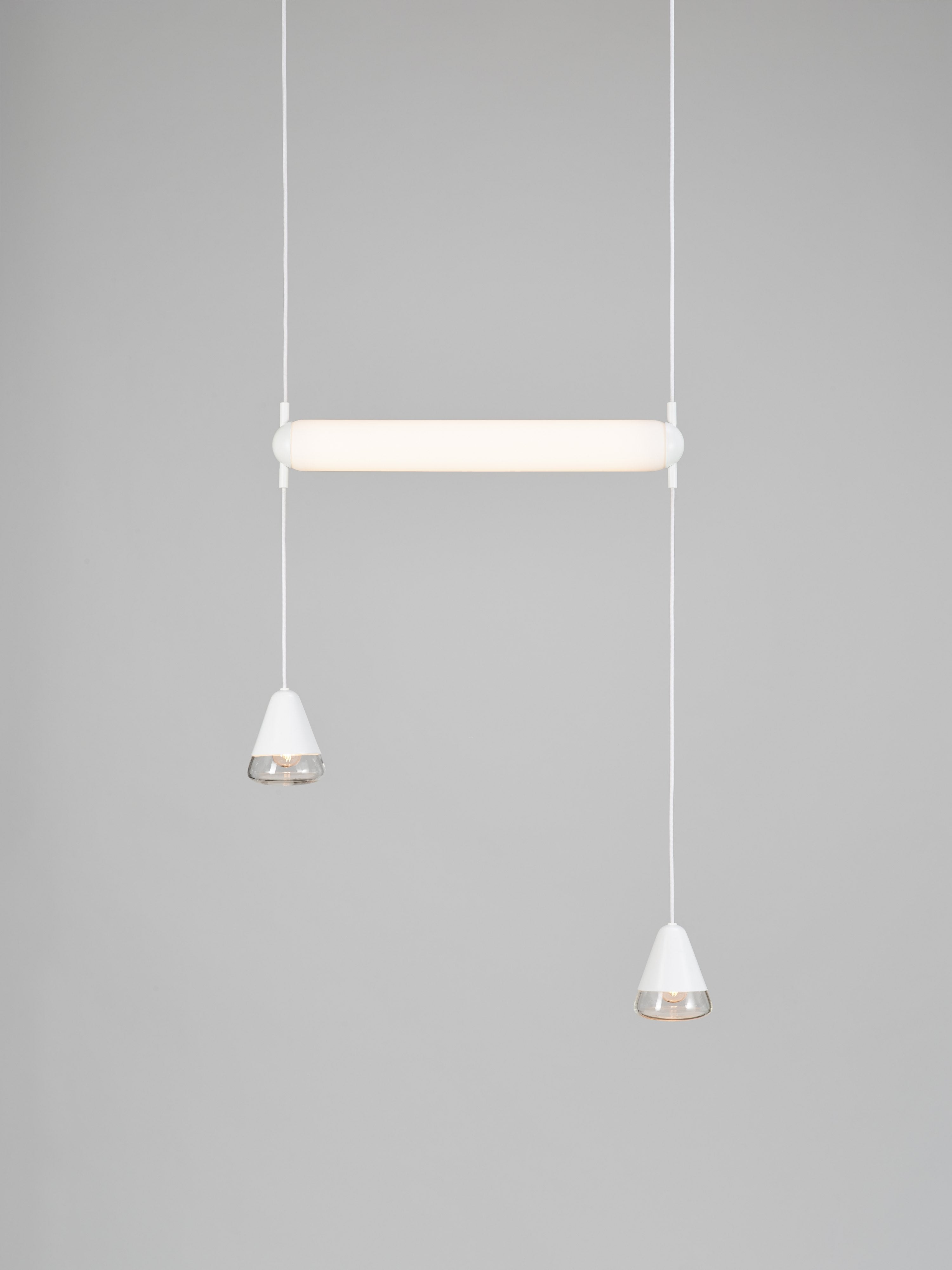 Puro Single Hanging Lamp - Horizontales mattes Glas