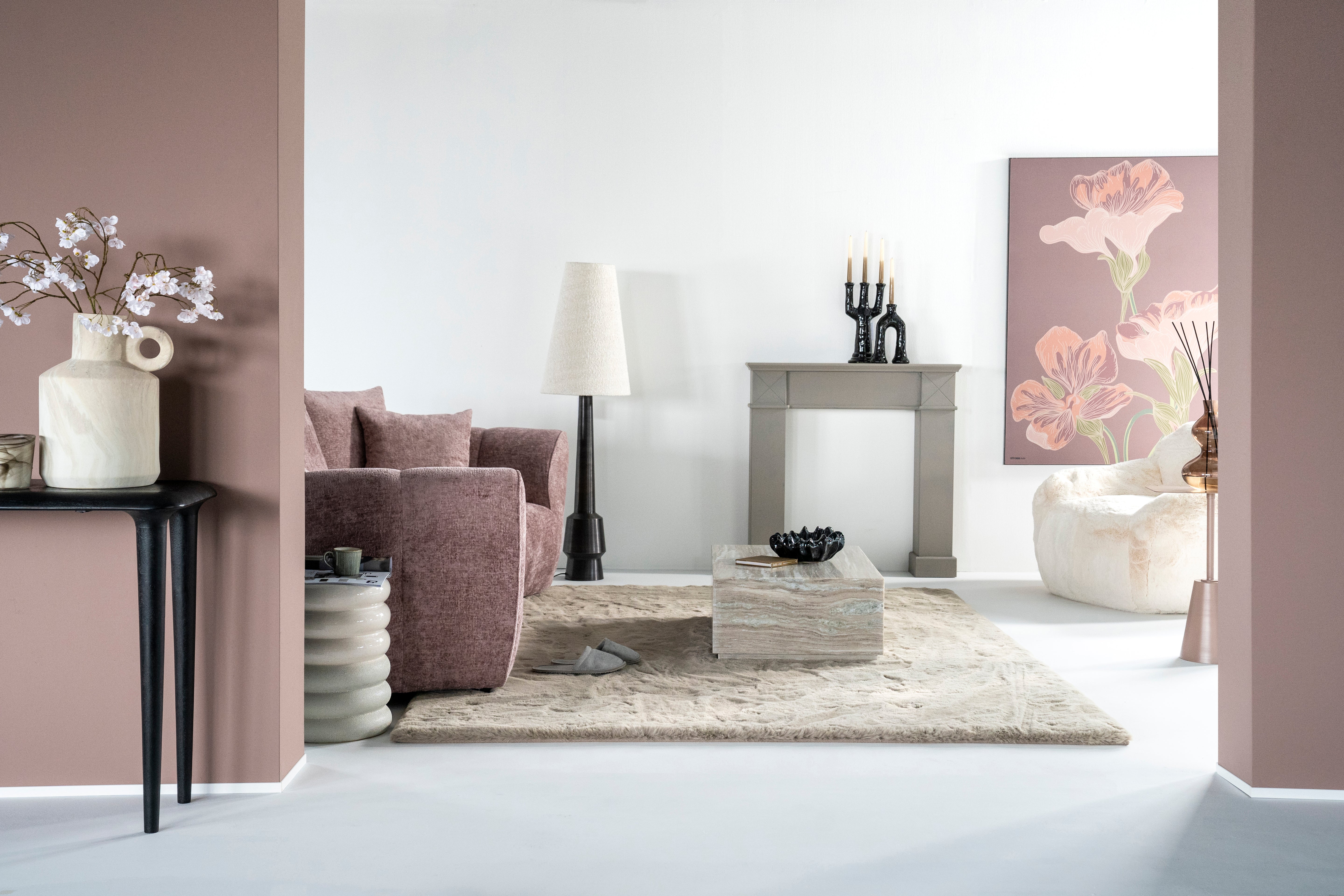 Lampa podłogowa DAWN jasnobeżowy z ciemnobrązową podstawą