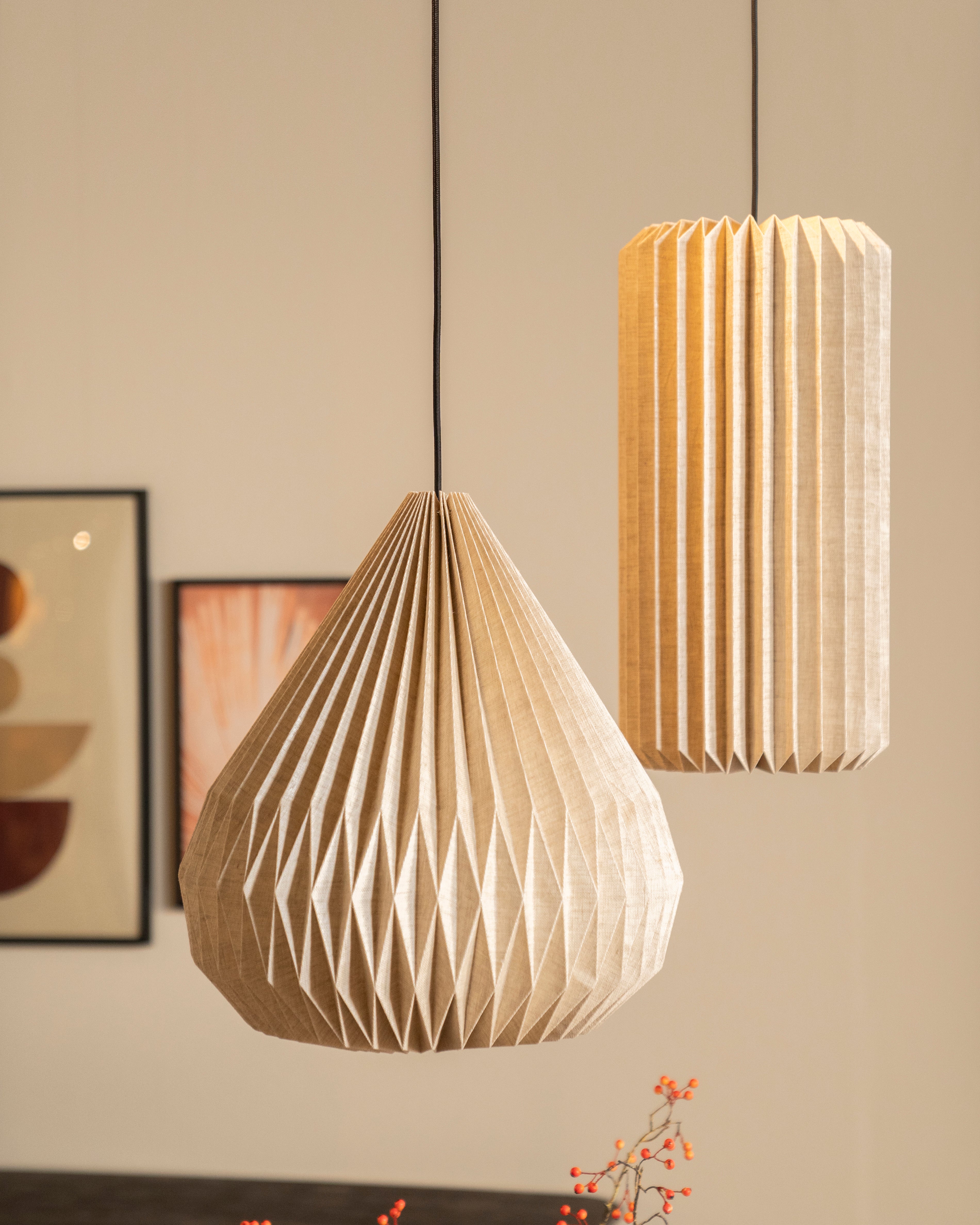 Lampa wisząca ZUKI papier i len