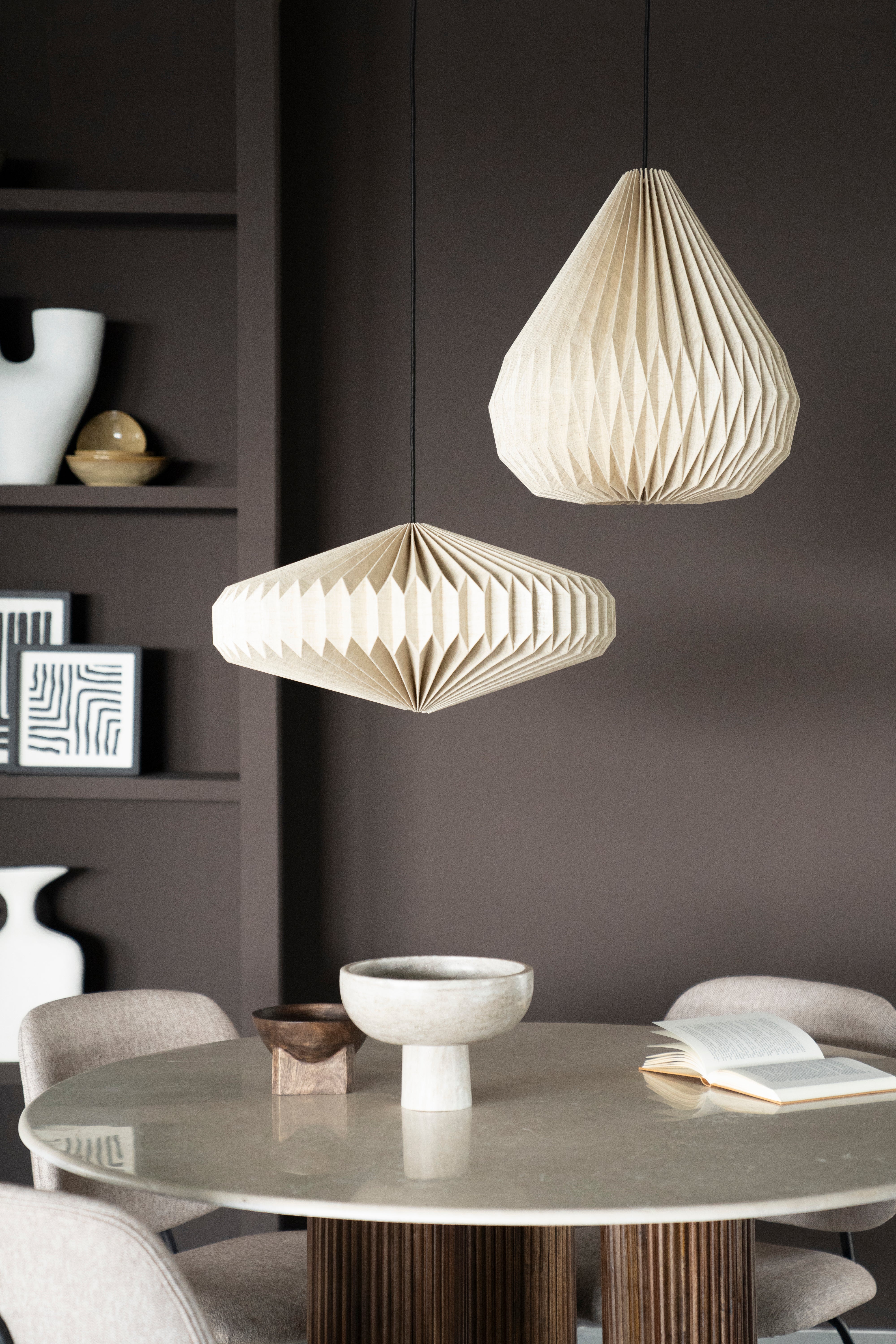 Lampa wisząca ZUKI papier i len