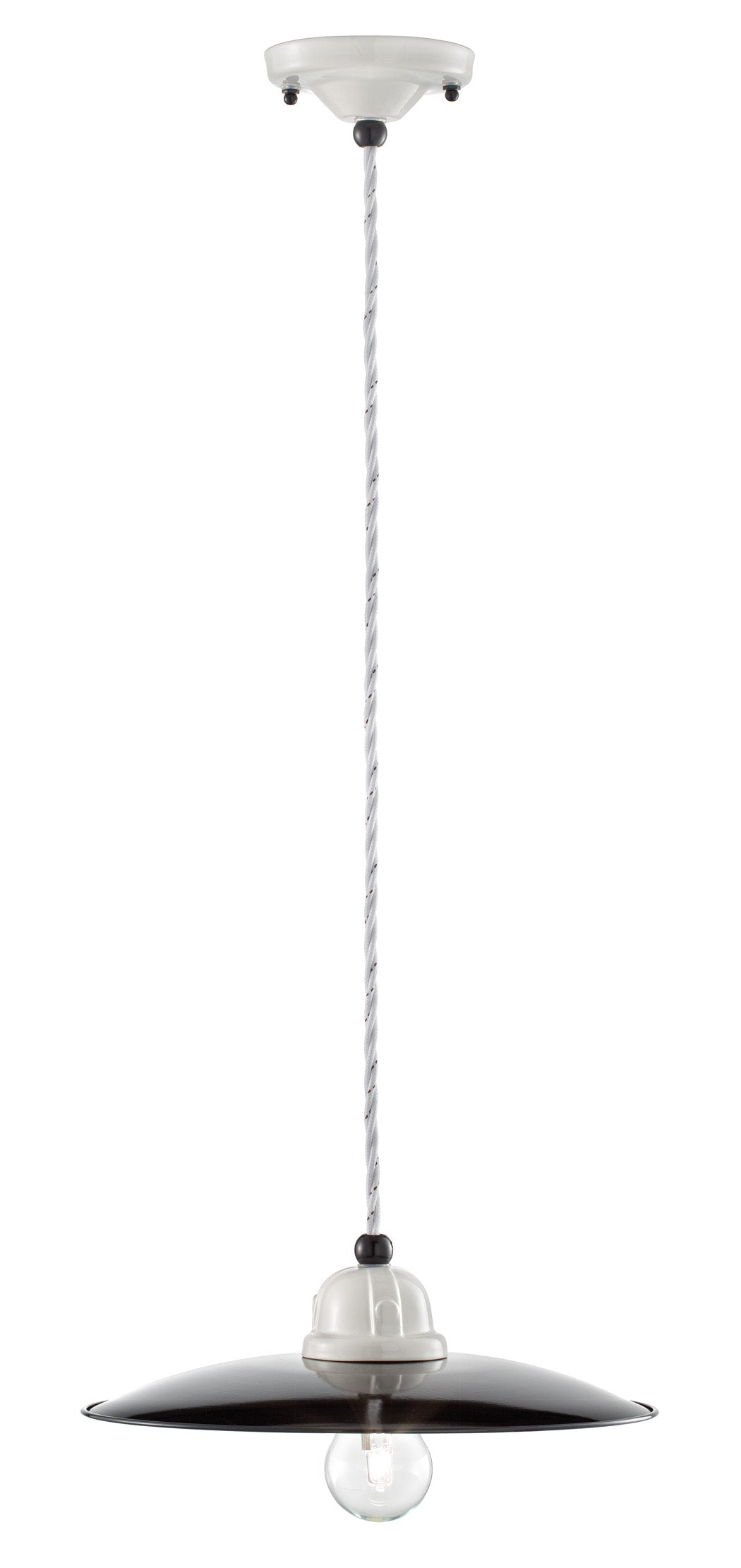 Lampa wisząca ceramiczna B&W biało-czarny