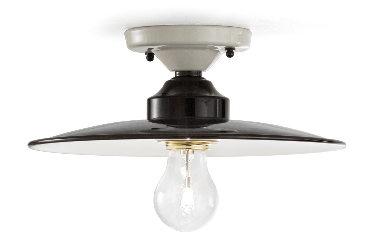 Lampa sufitowa ceramiczna B&W biało-czarny