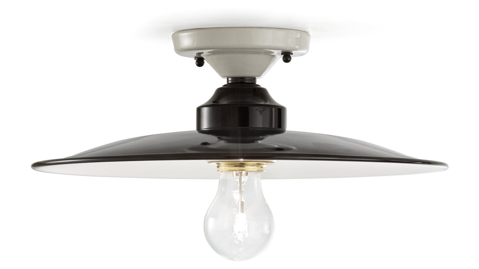 Lampa sufitowa ceramiczna B&W biało-czarny