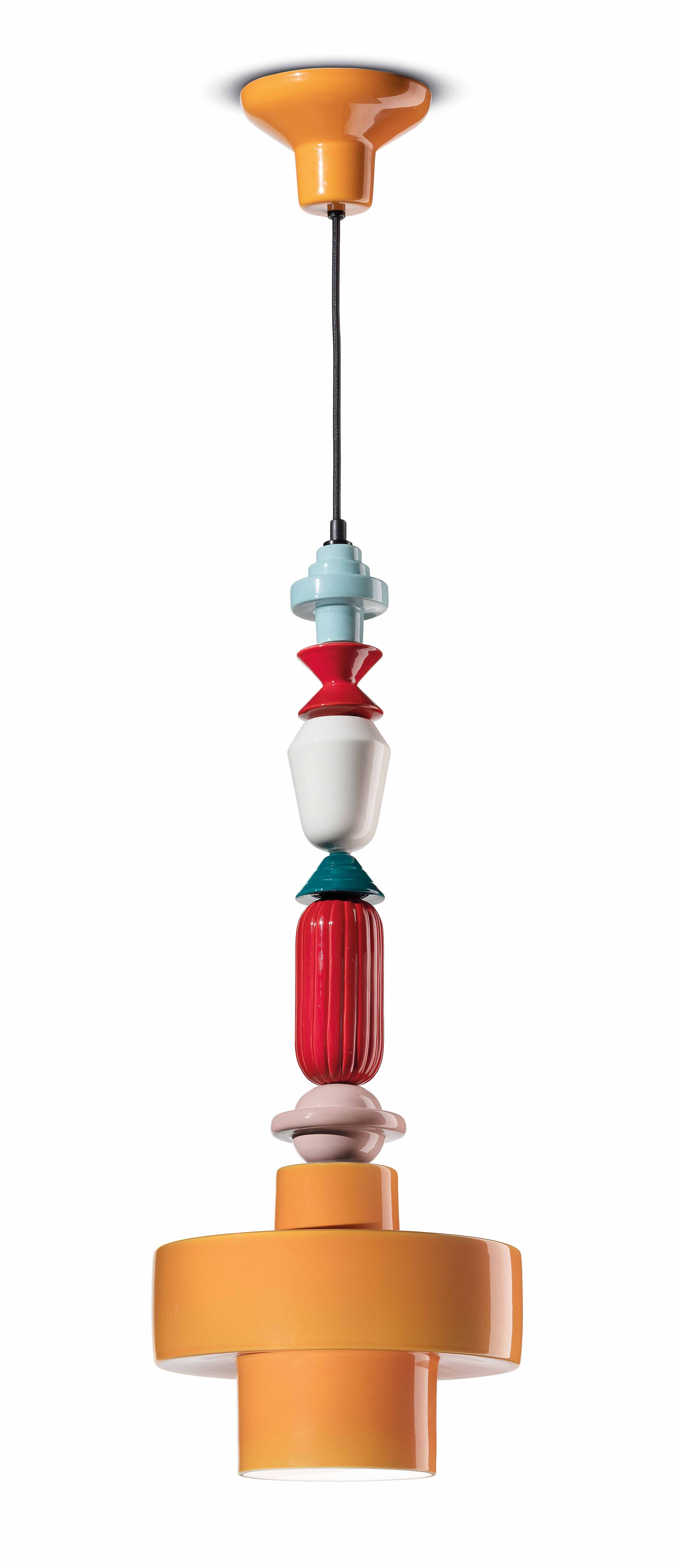 Lampa wisząca ceramiczna LARIAT ROLL żółty