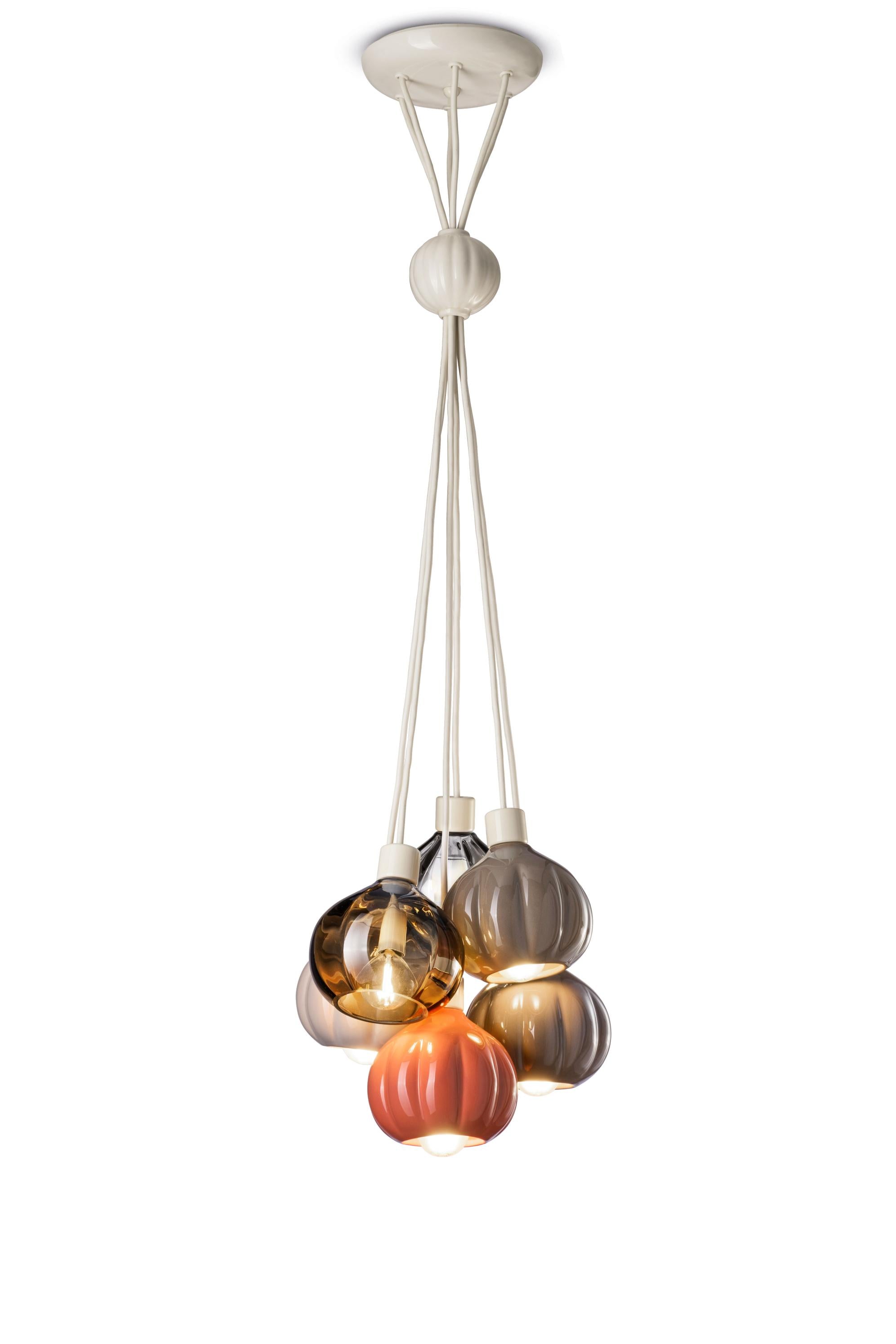 Lampa wisząca AFOXÉ beżowy z pomarańczowym i mokka