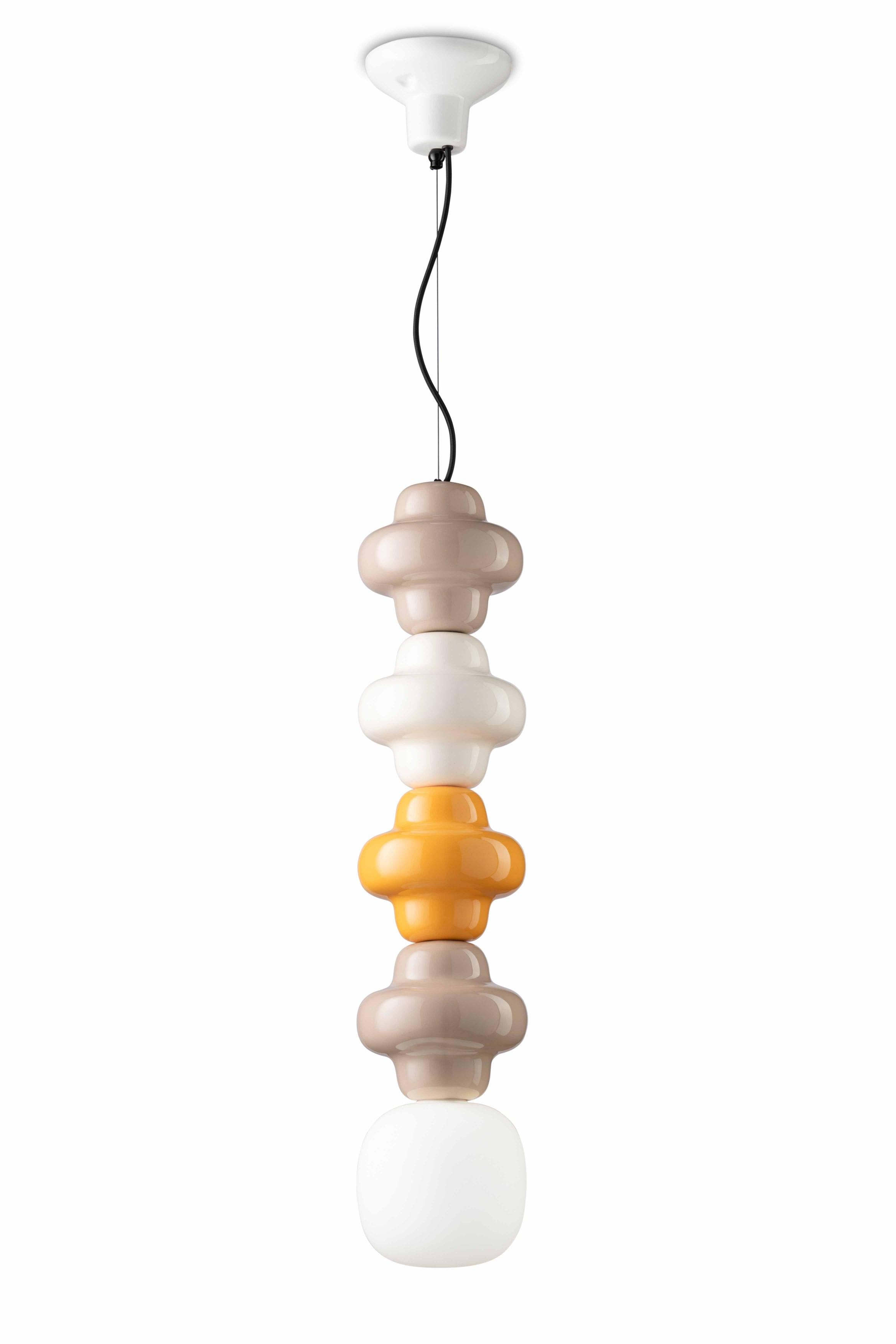 Lampa wisząca ceramiczna COPACABANA MIX beżowy z żółtym i kremowym