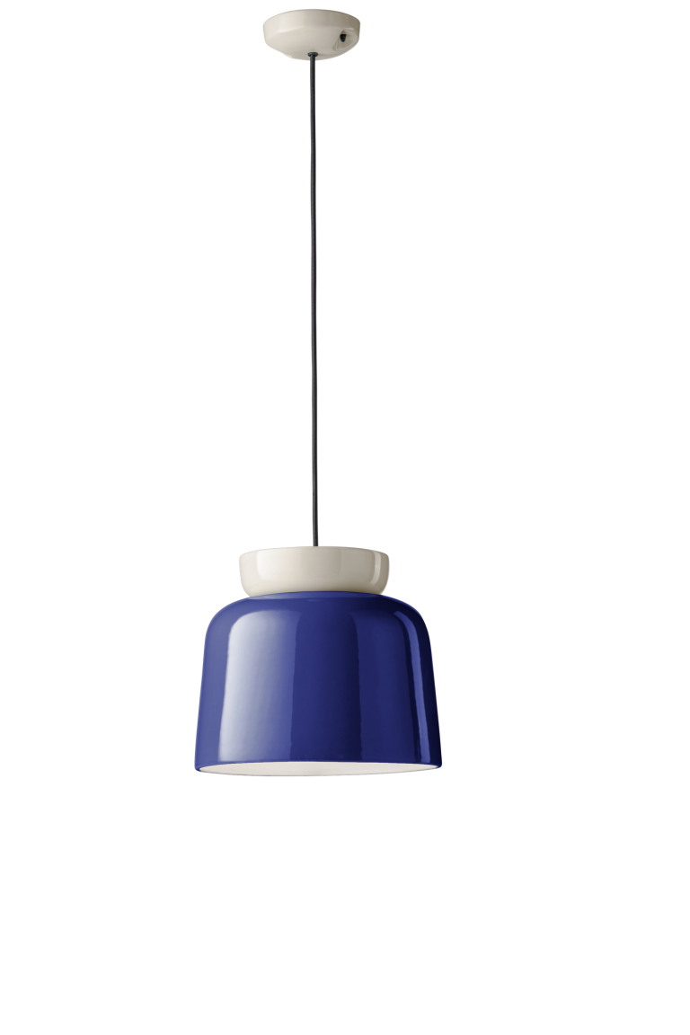 Lampa wisząca ceramiczna CORCOVADO granatowy z beżowym