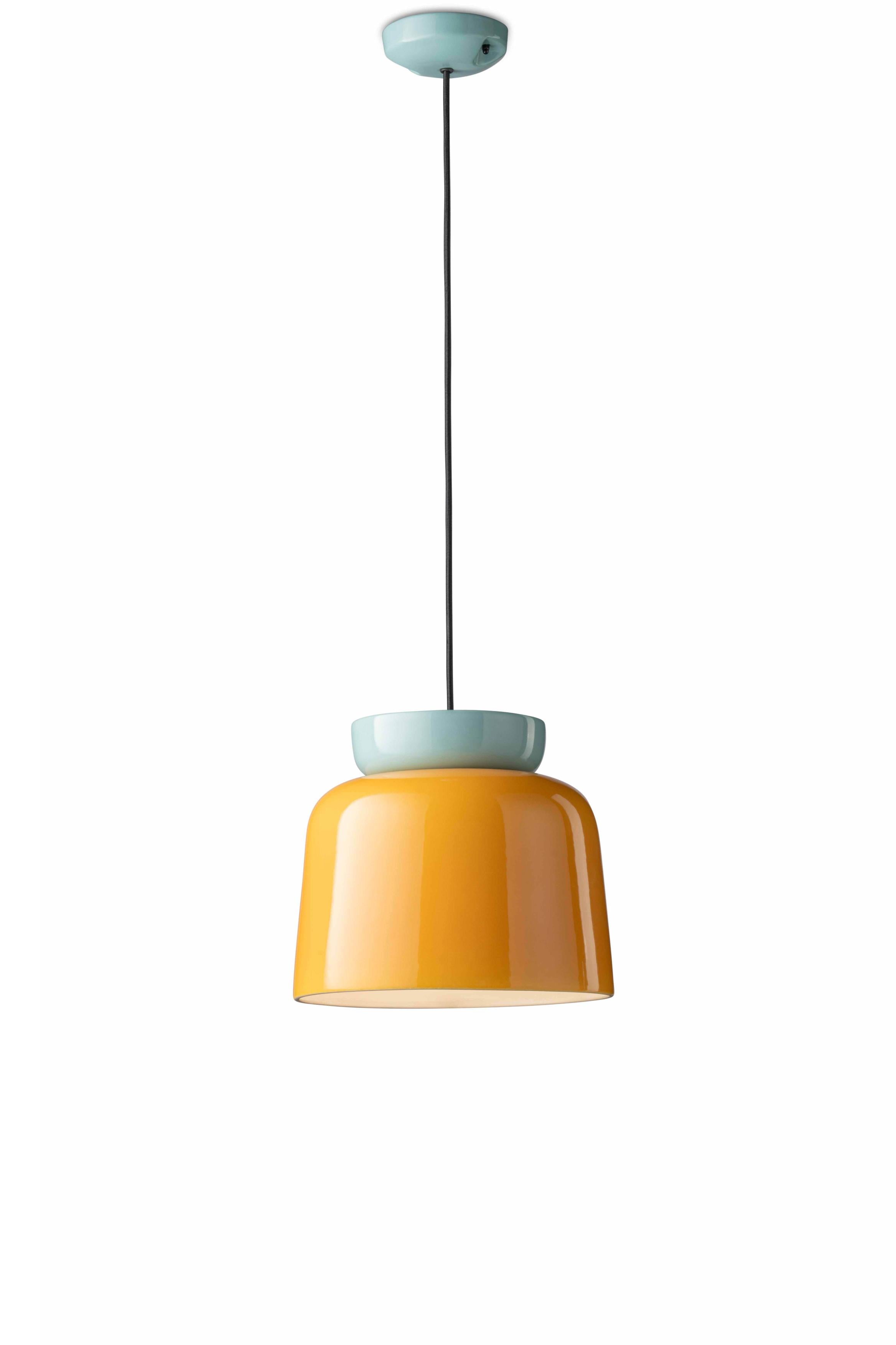 Lampa wisząca ceramiczna CORCOVADO żółty z błękitnym