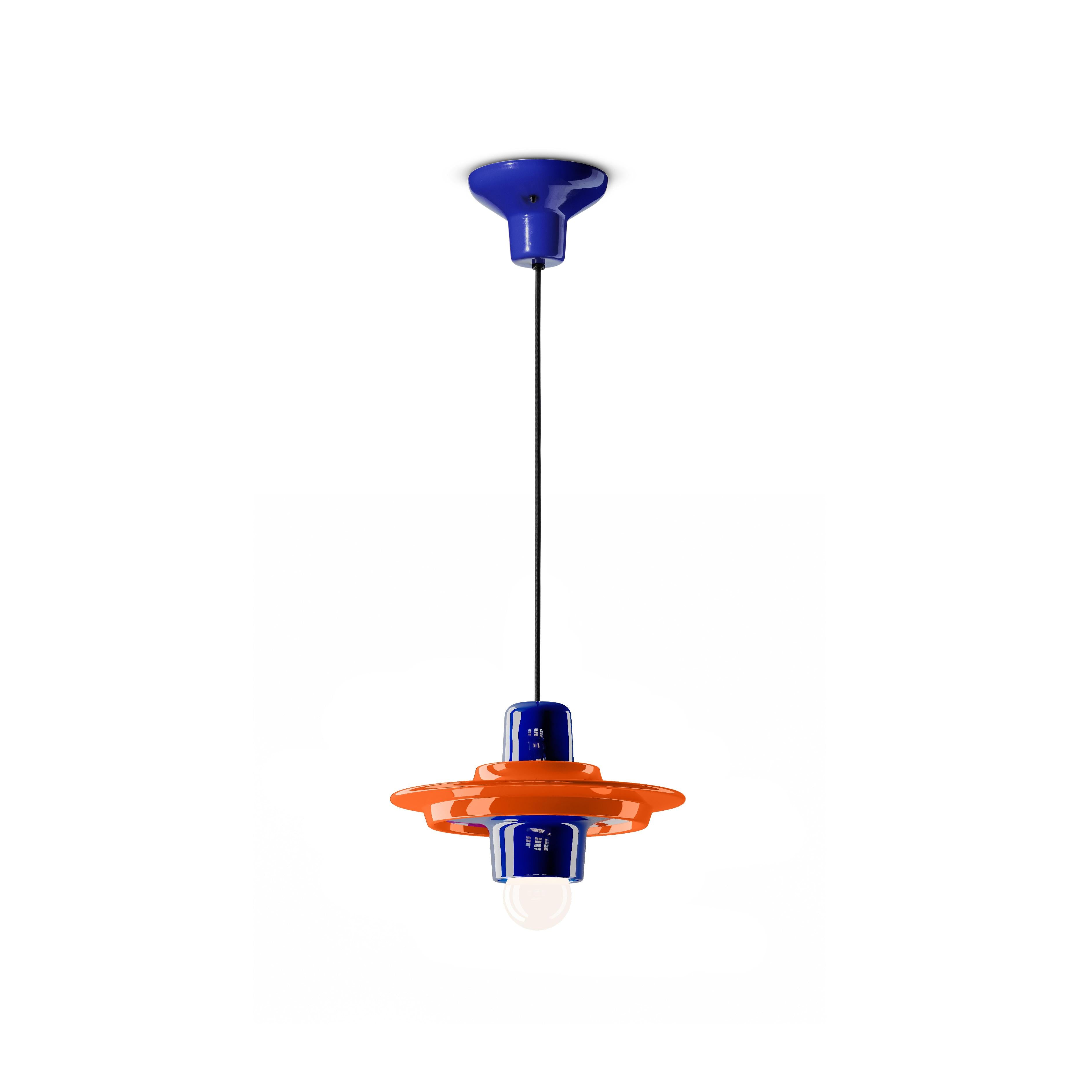 Lampa wisząca ceramiczna VOILÀ pomarańczowy z kobaltowym