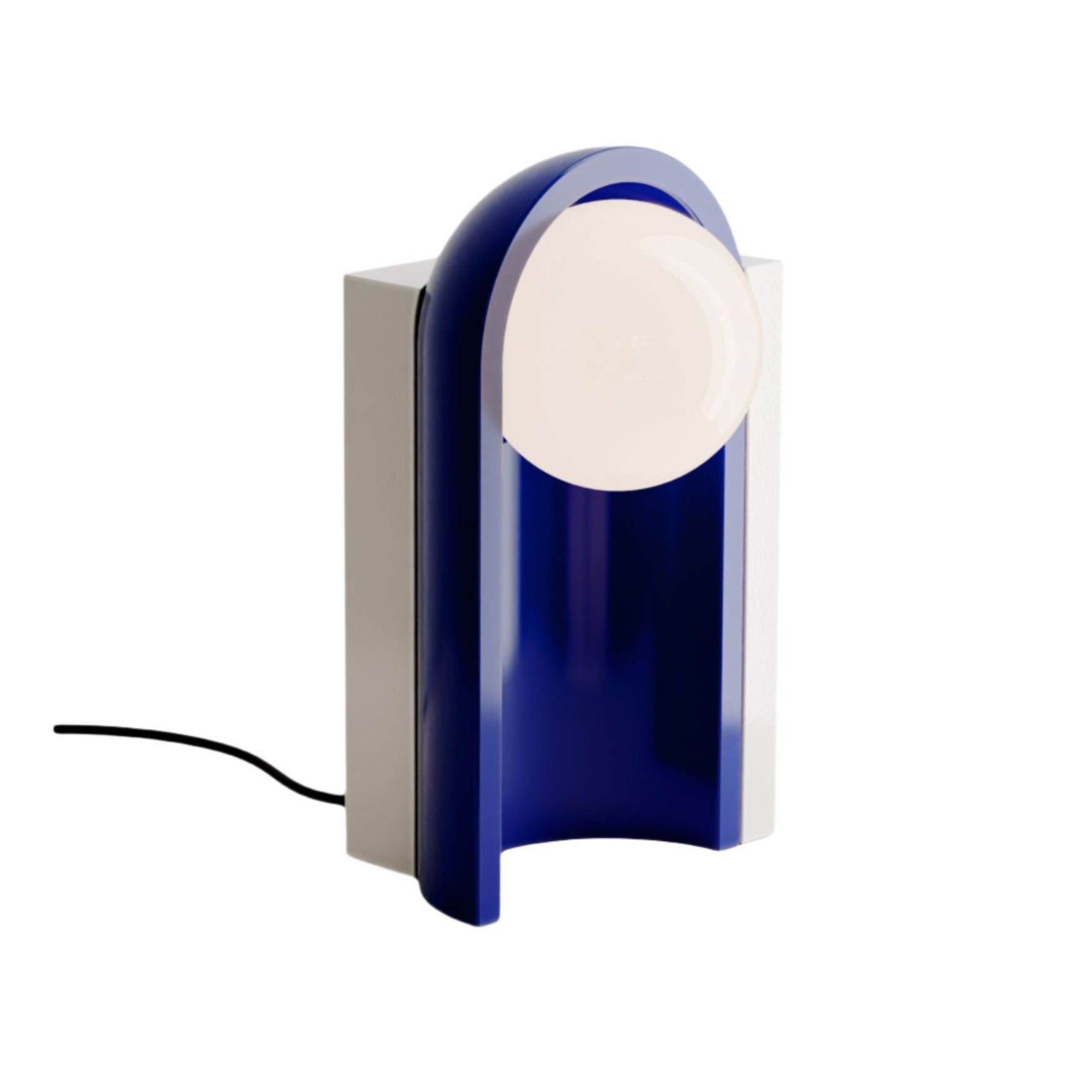 Lampa stołowa ceramiczna CLÉO kremowy z kobaltowym