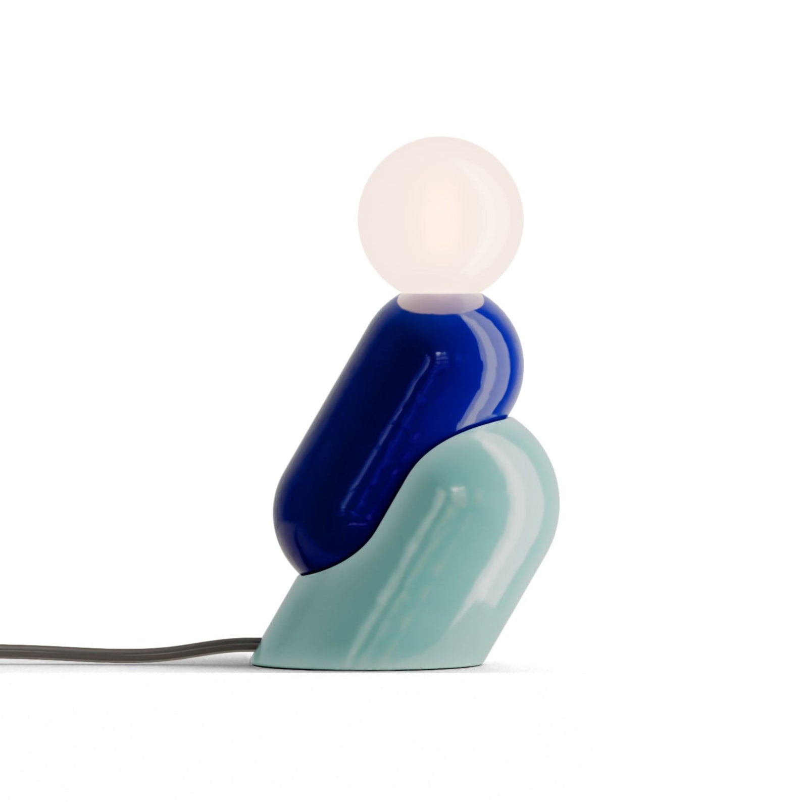 Lampa stołowa ceramiczna TATA kobaltowy z błękitnym