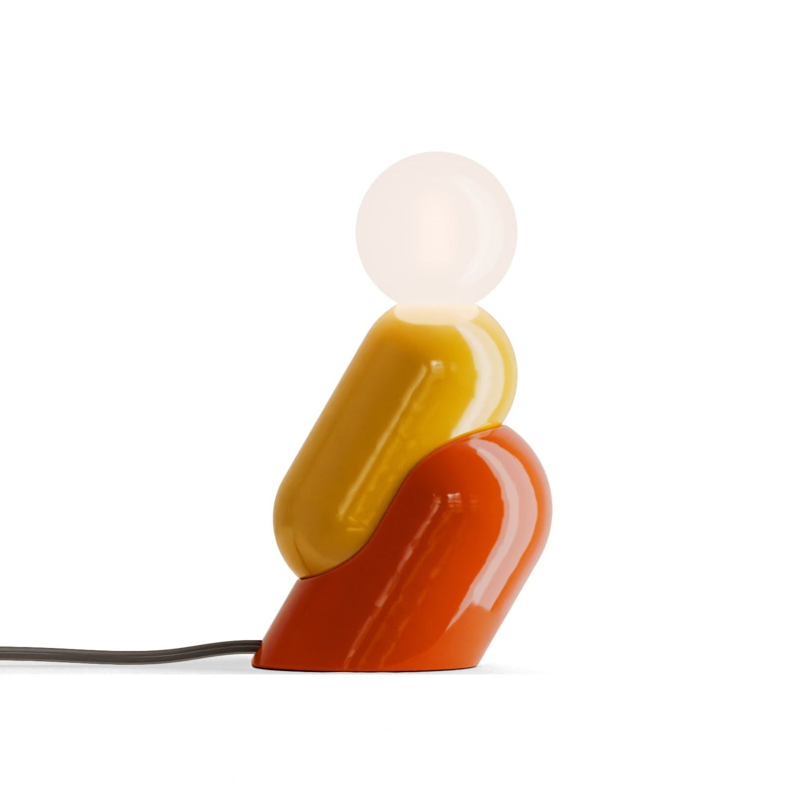 Lampa stołowa ceramiczna TATA żółty z pomarańczowym