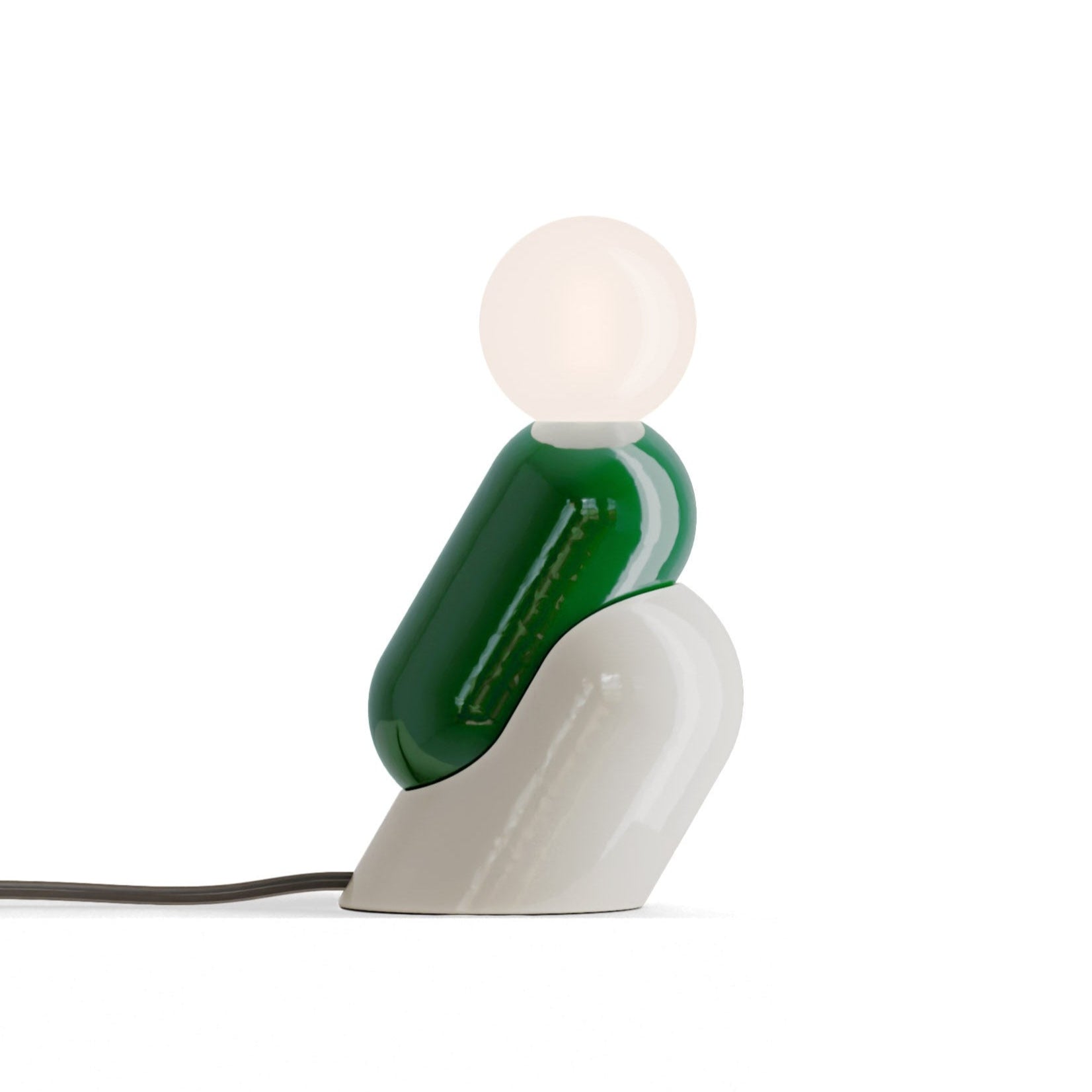 Lampa stołowa ceramiczna TATA szałwiowy zielony z kremowym