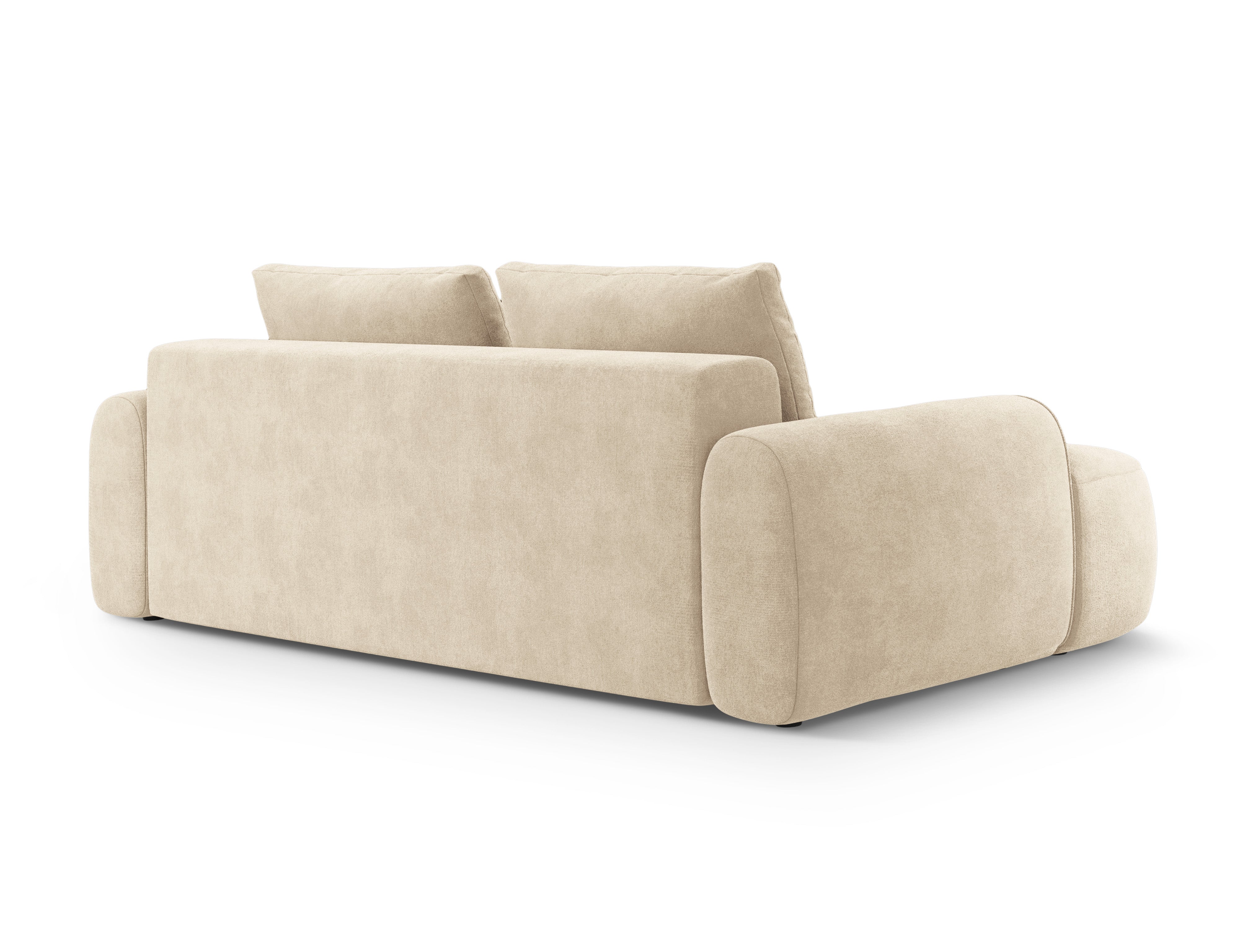 Sofa aksamitna z funkcją spania 4-osobowa LINZ jasnobeżowy