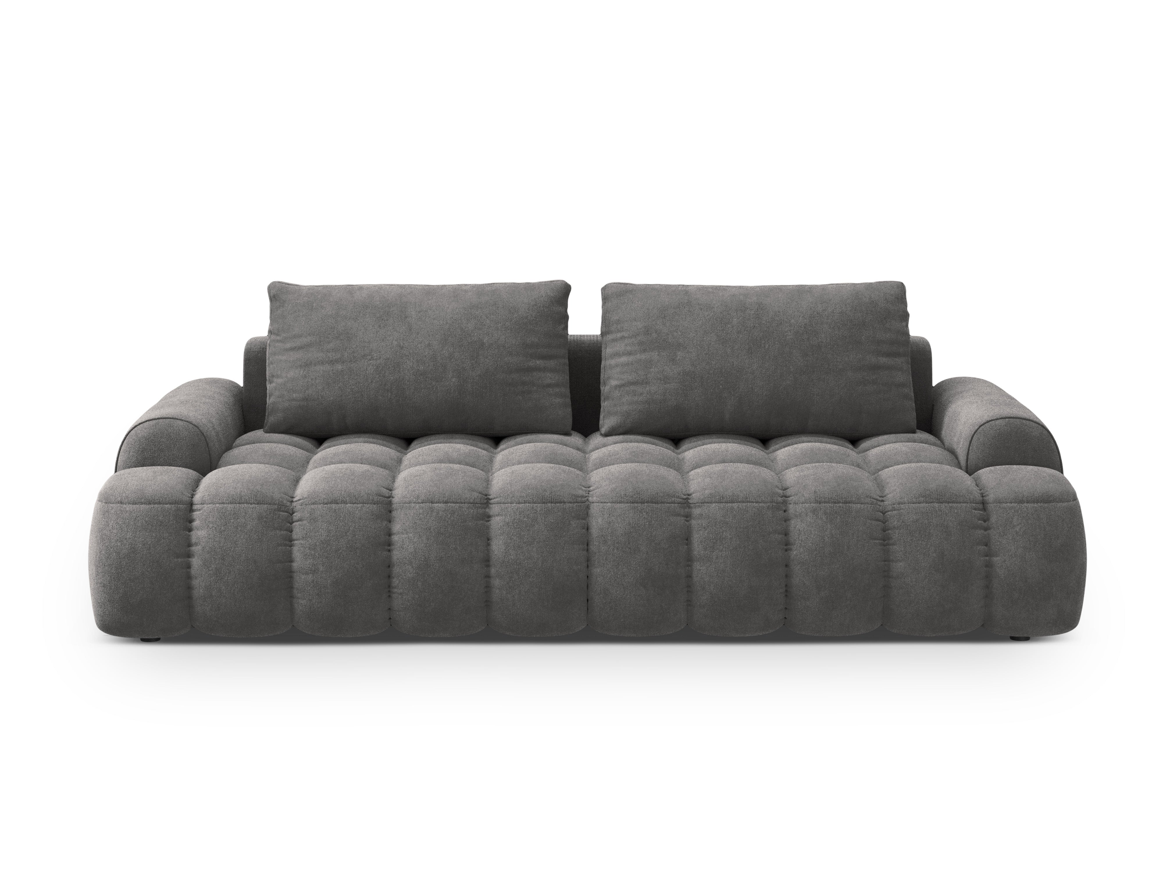 Sofa aksamitna z funkcją spania 4-osobowa LINZ ciemnoszary