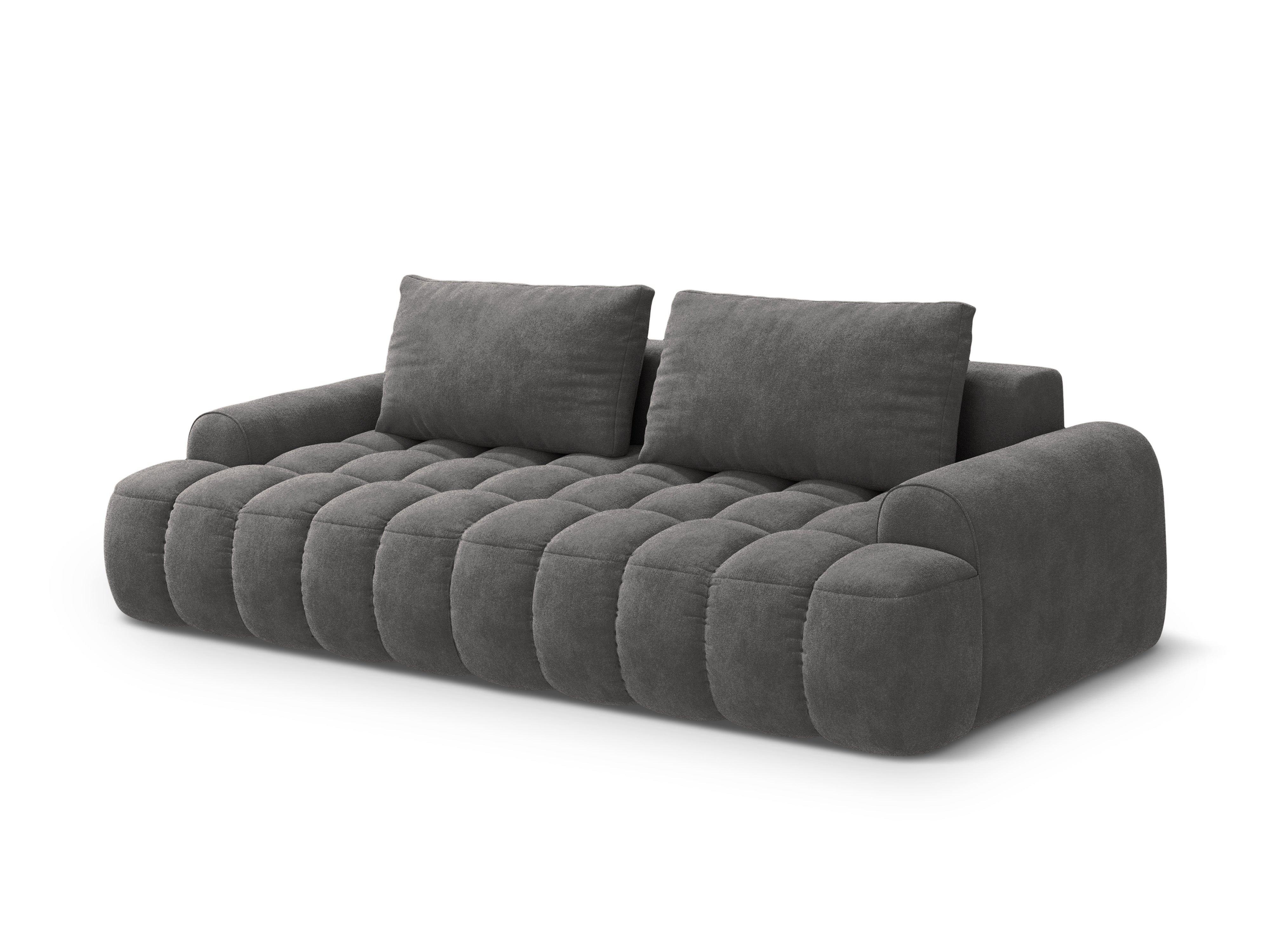 Sofa aksamitna z funkcją spania 4-osobowa LINZ ciemnoszary