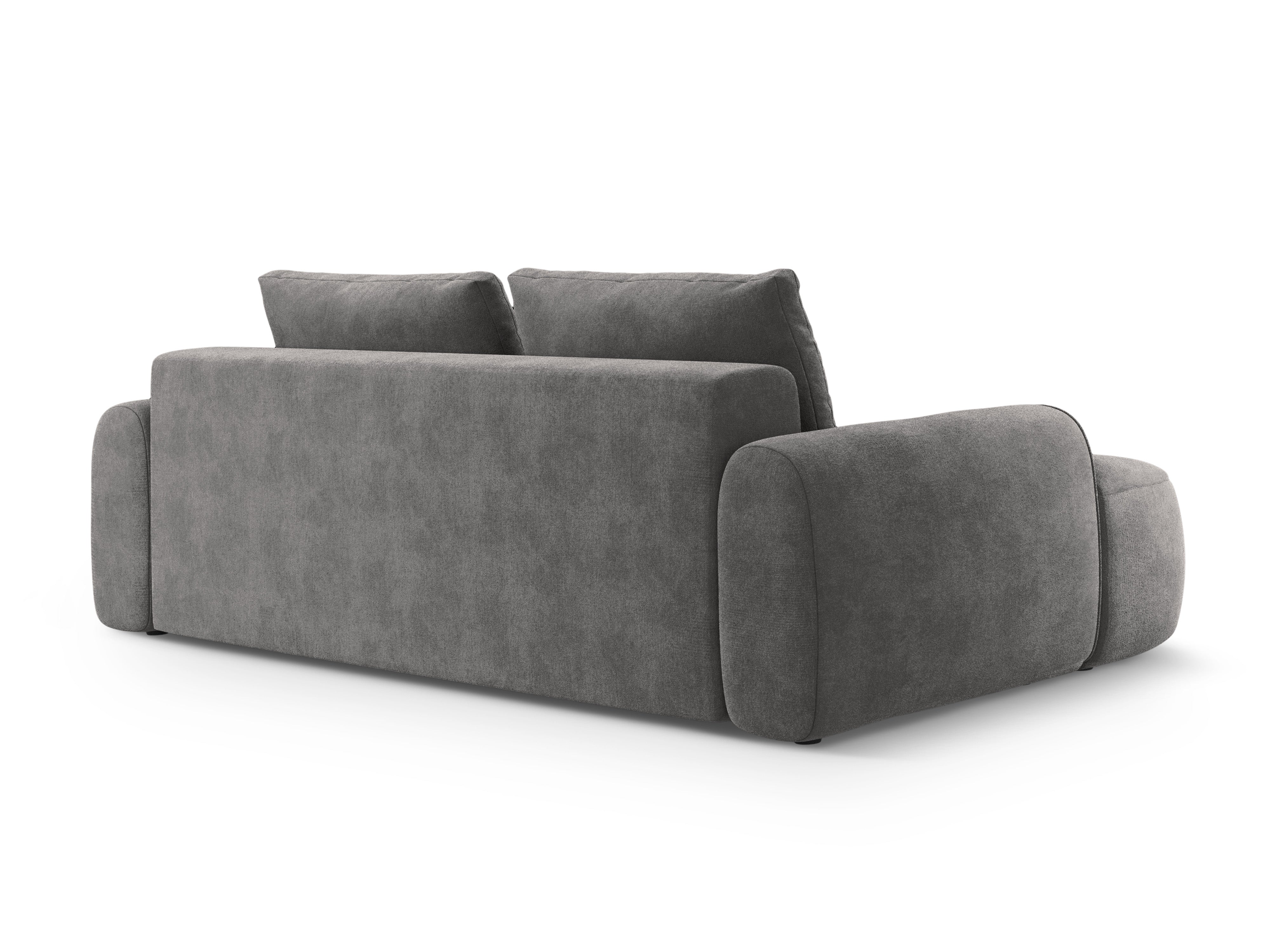 Sofa aksamitna z funkcją spania 4-osobowa LINZ ciemnoszary